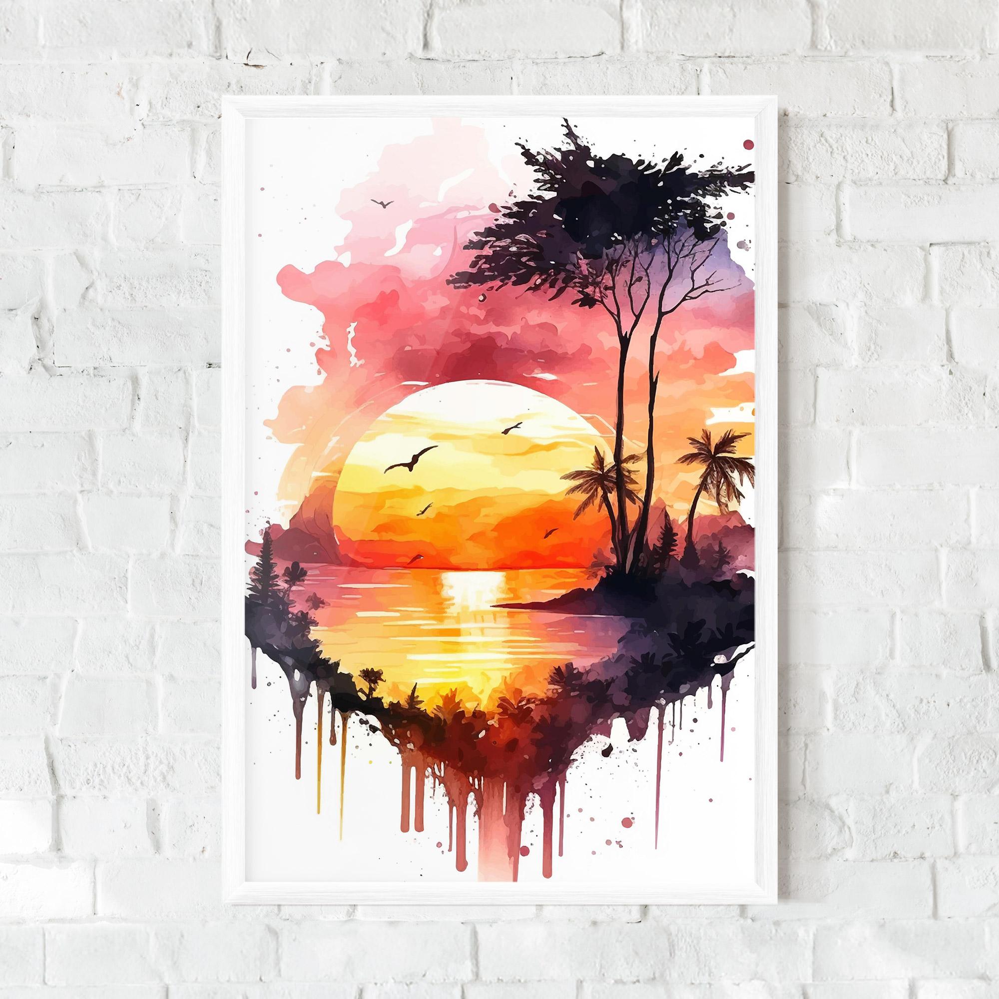 Poster Înrămat Purple Sunset Art mockup 0