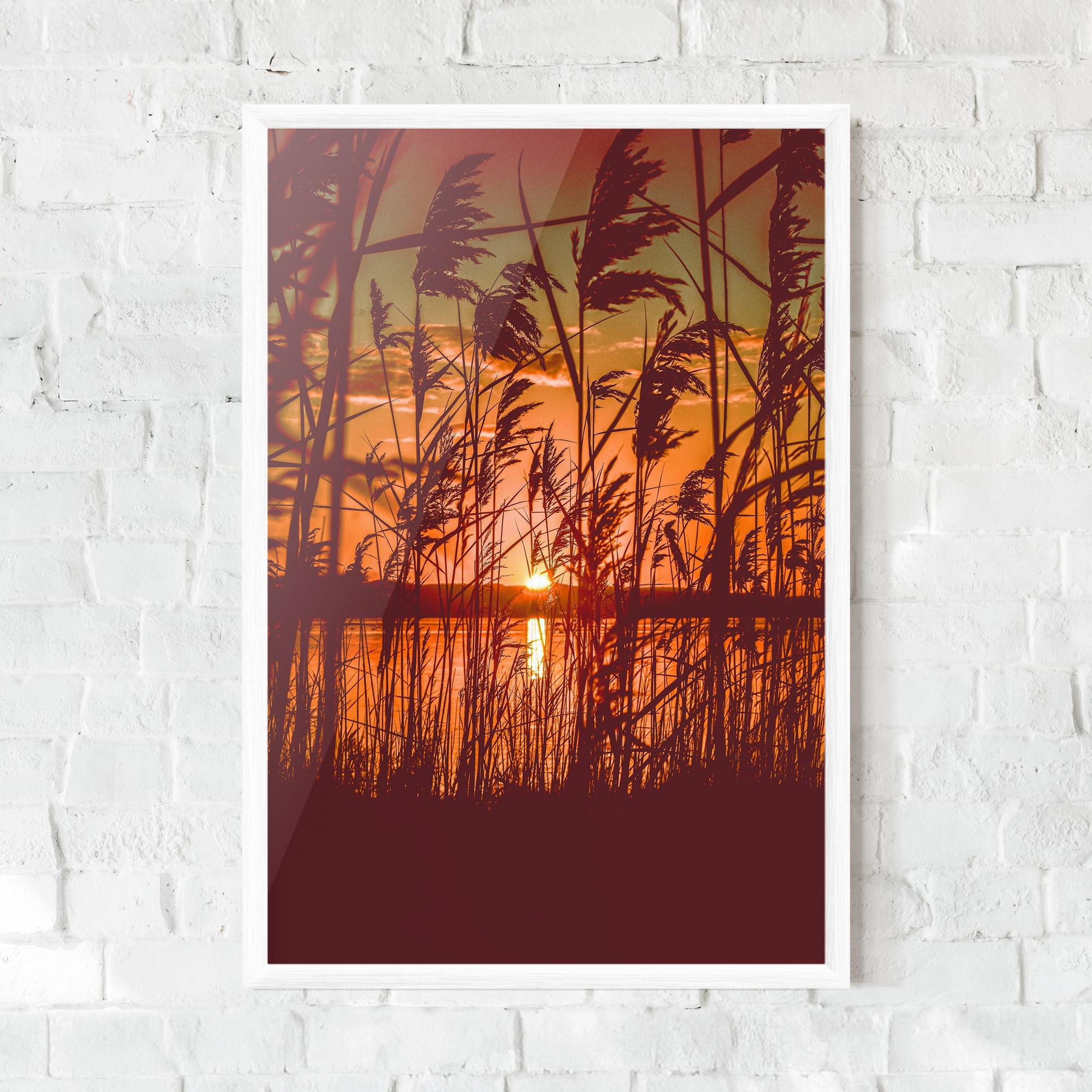 Poster Înrămat Red Sunset Lake mockup 0
