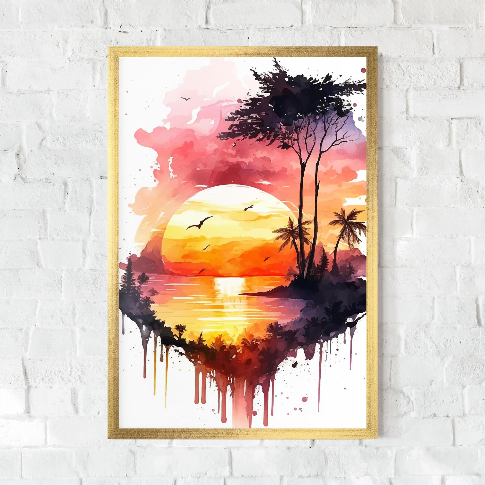 Poster Înrămat Purple Sunset Art mockup 0