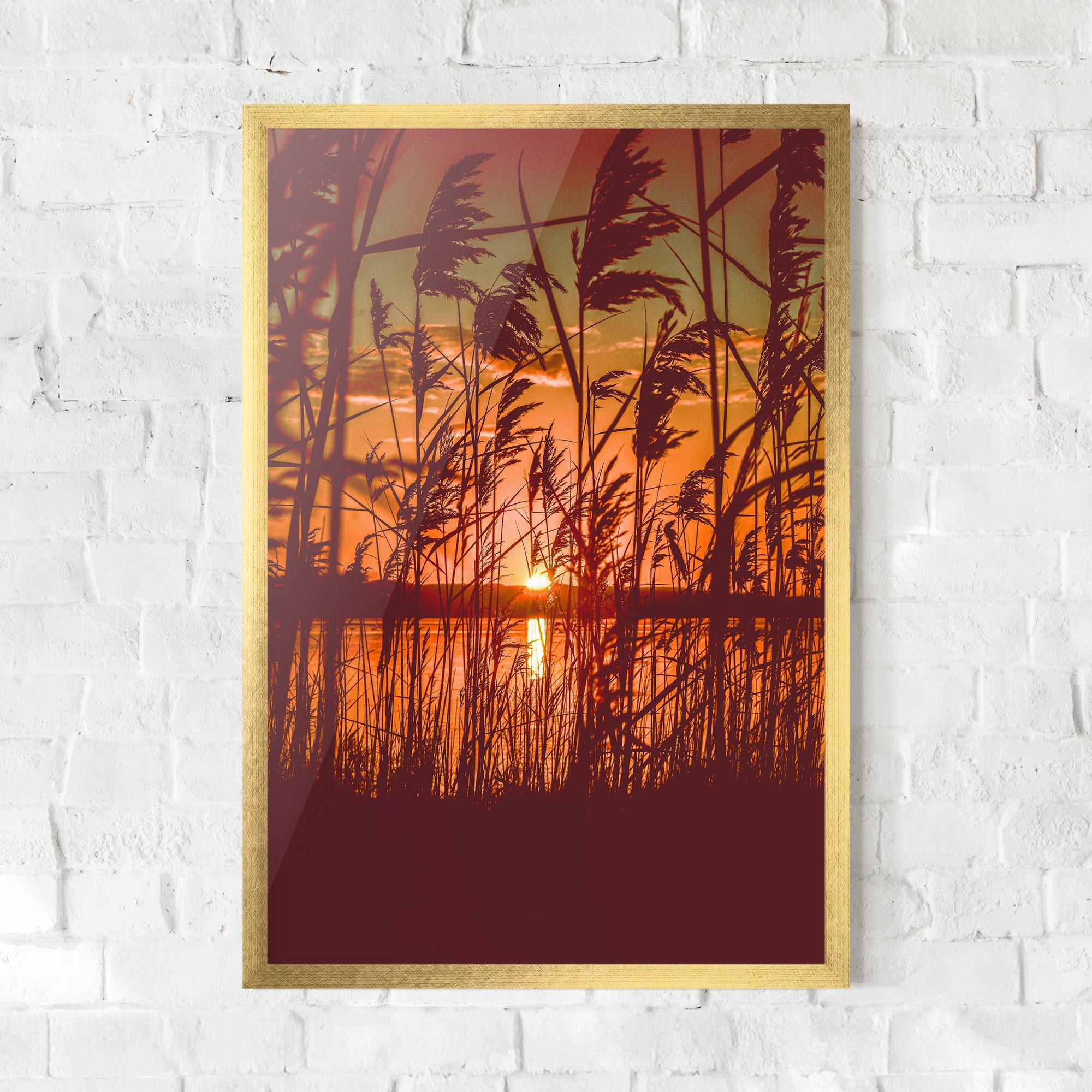 Poster Înrămat Red Sunset Lake mockup 0
