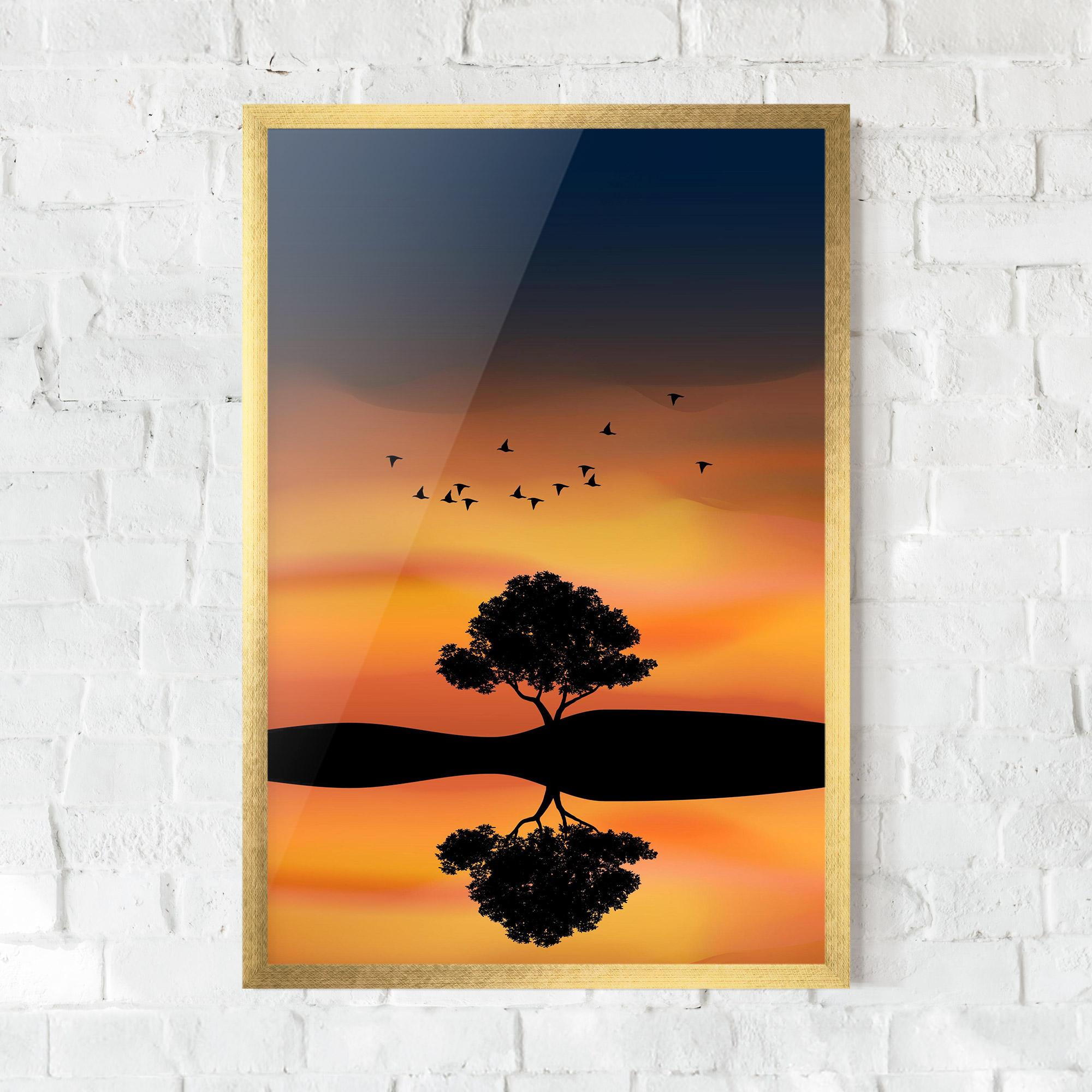 Poster Înrămat Sundown Reflection mockup 0