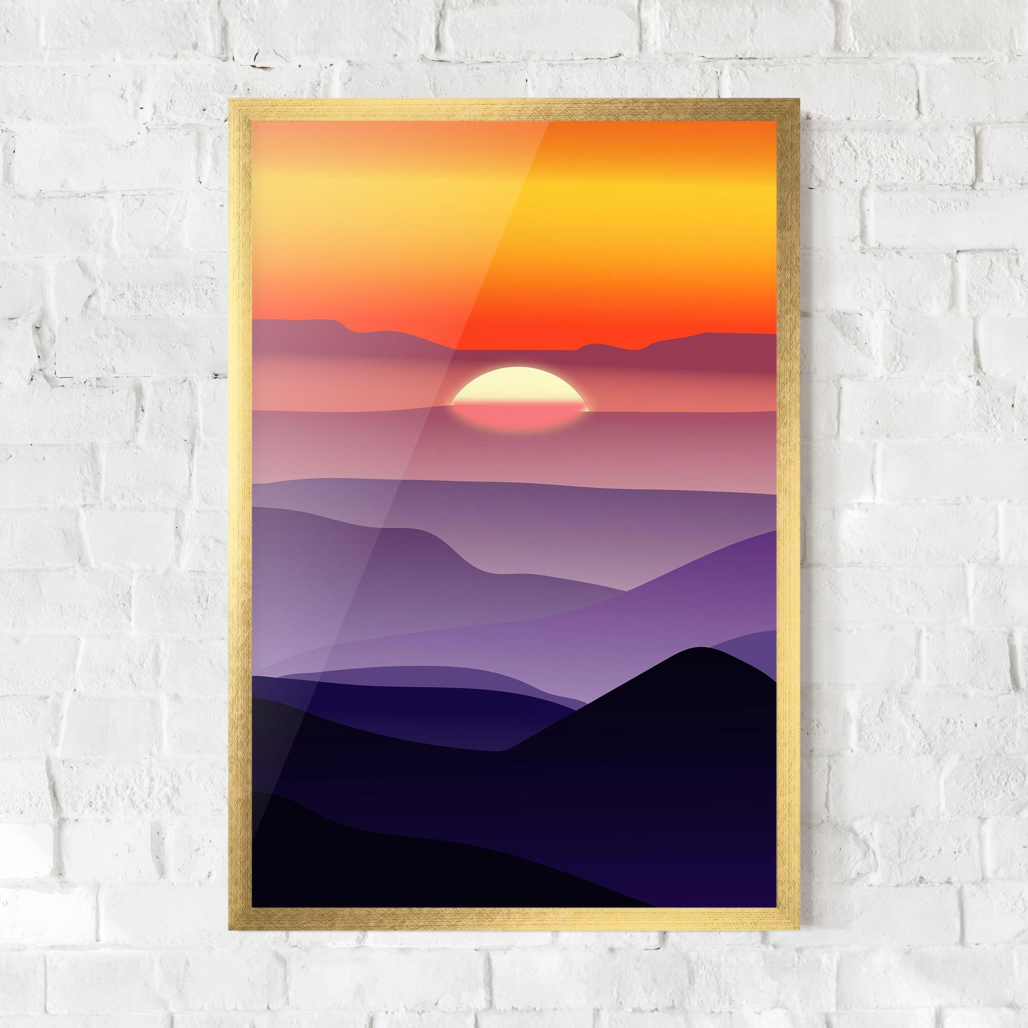 Poster Înrămat Sunset Purple mockup 0