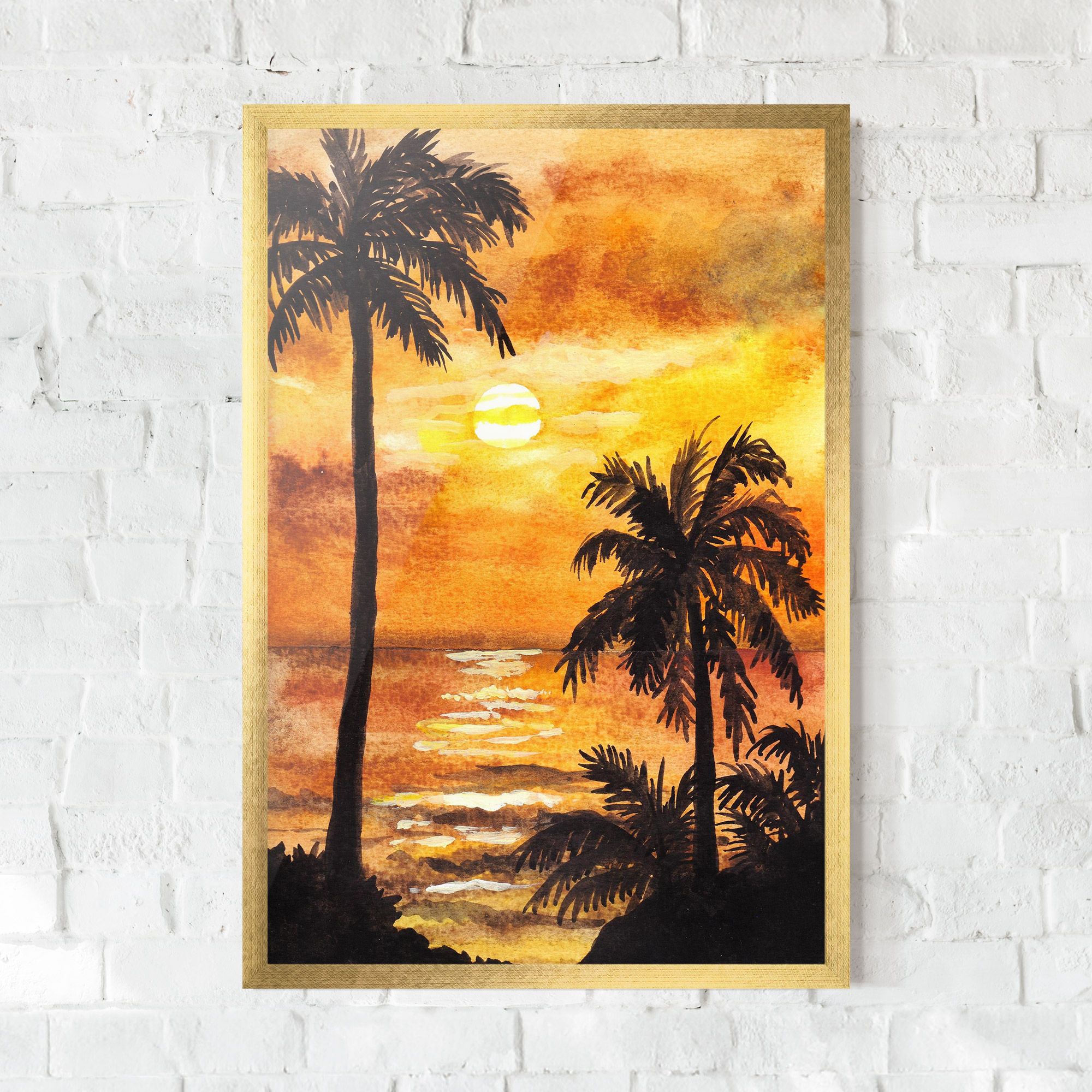 Watercolor Painting Sunrise mockup 0
