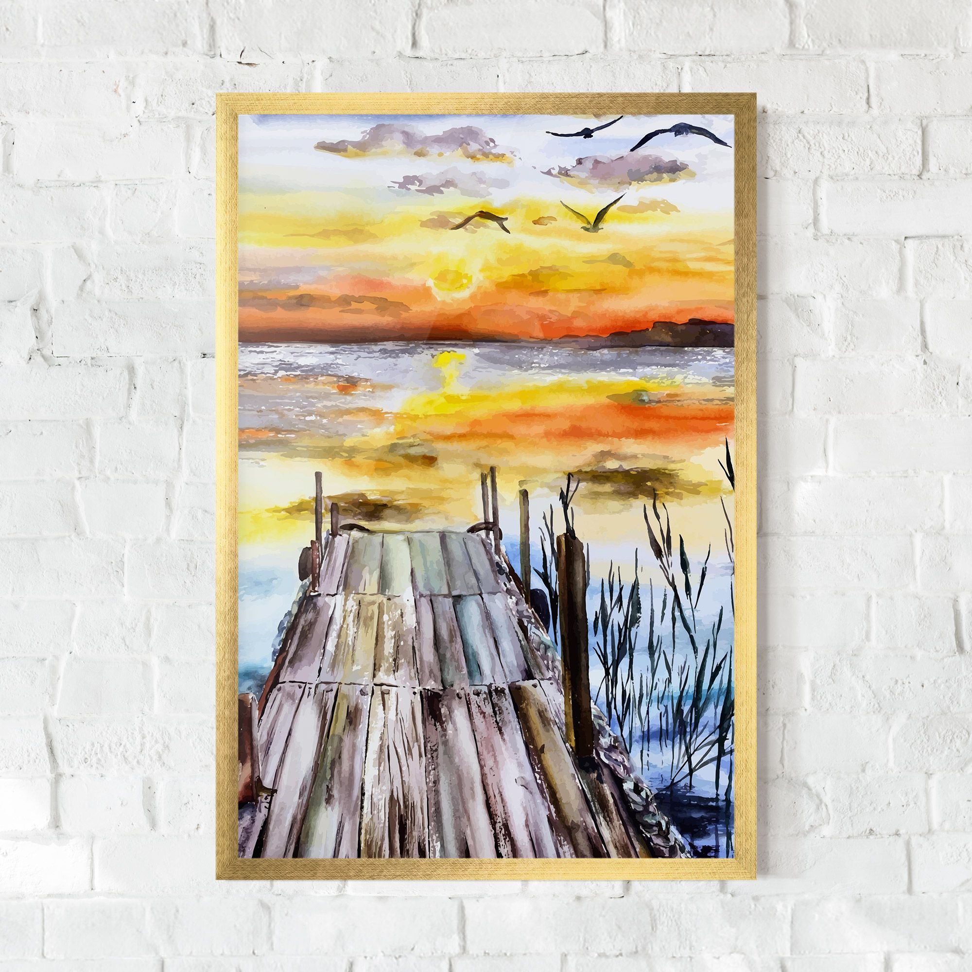 Watercolor Sunset mockup 0