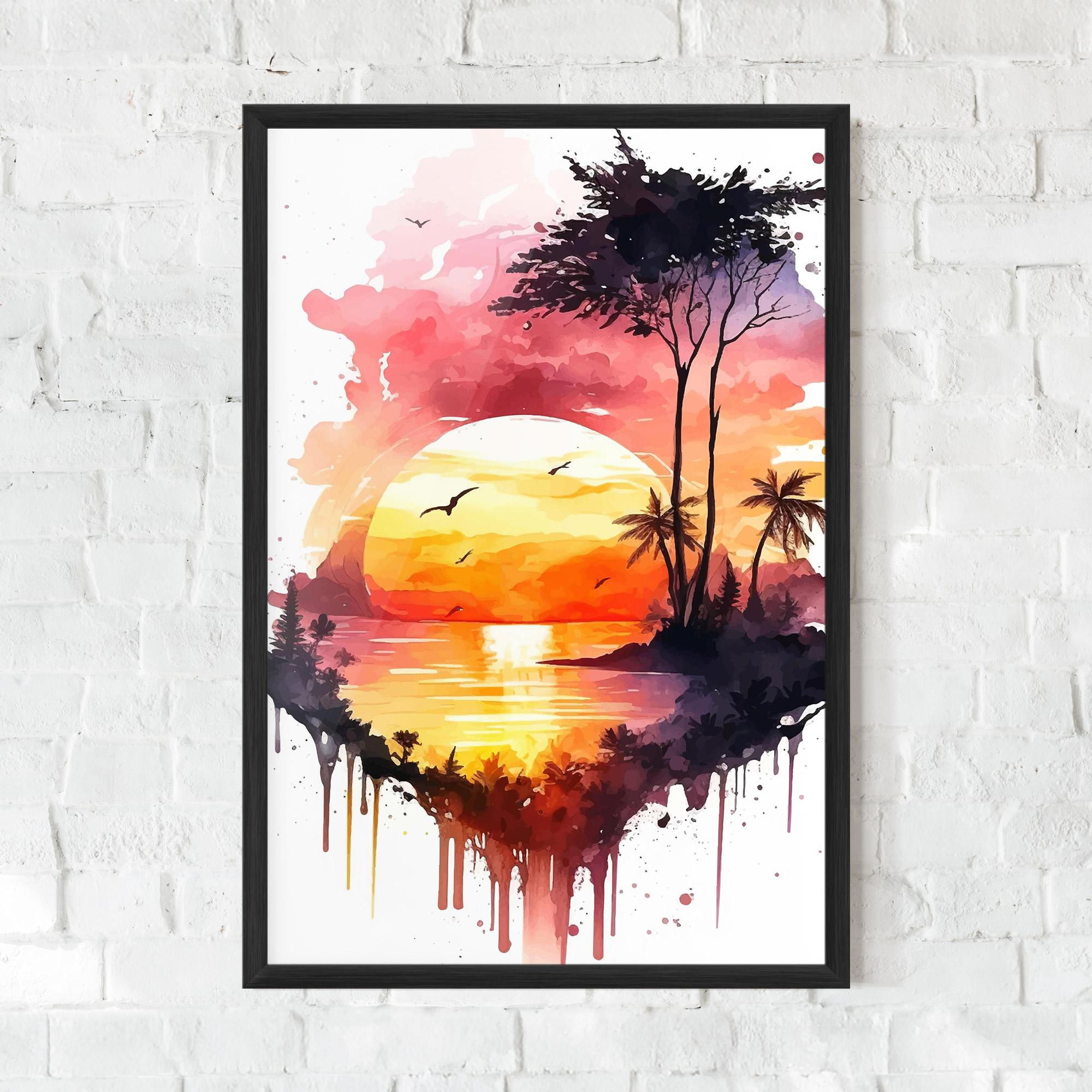 Poster Înrămat Purple Sunset Art mockup 0