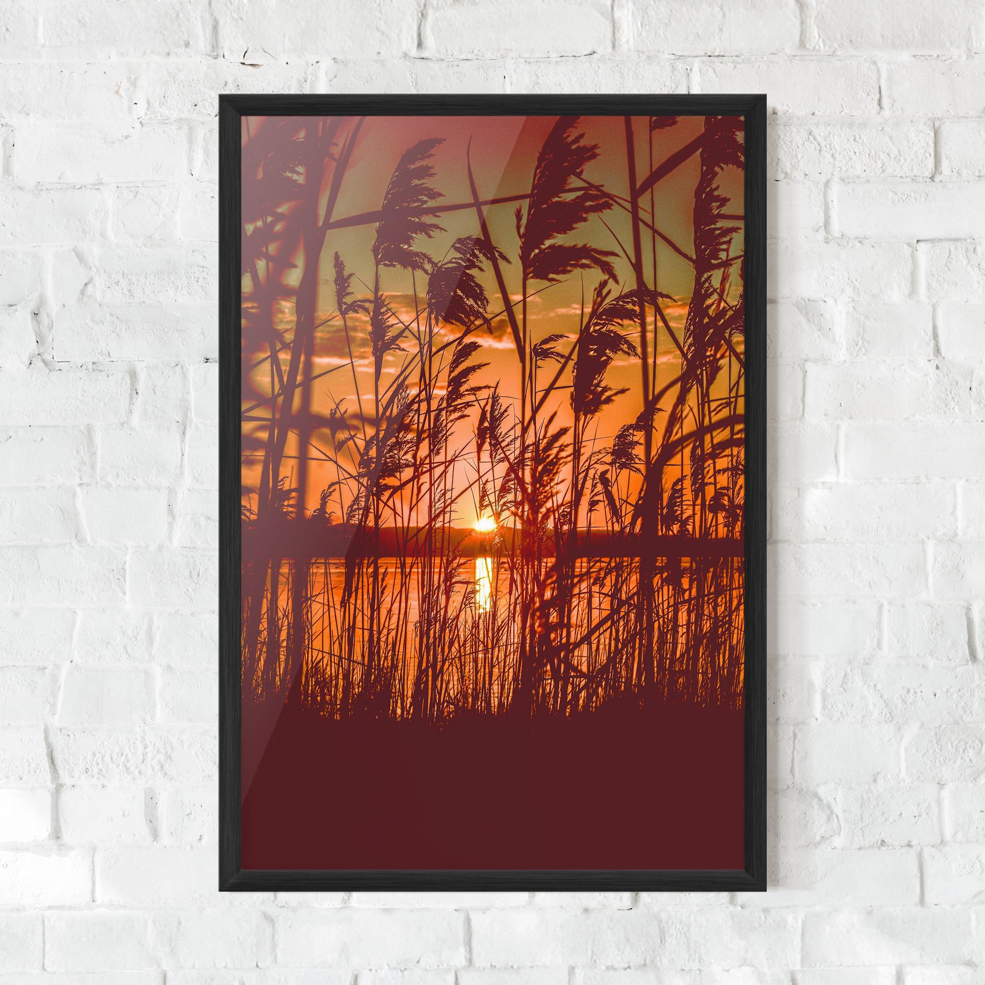 Poster Înrămat Red Sunset Lake mockup 0