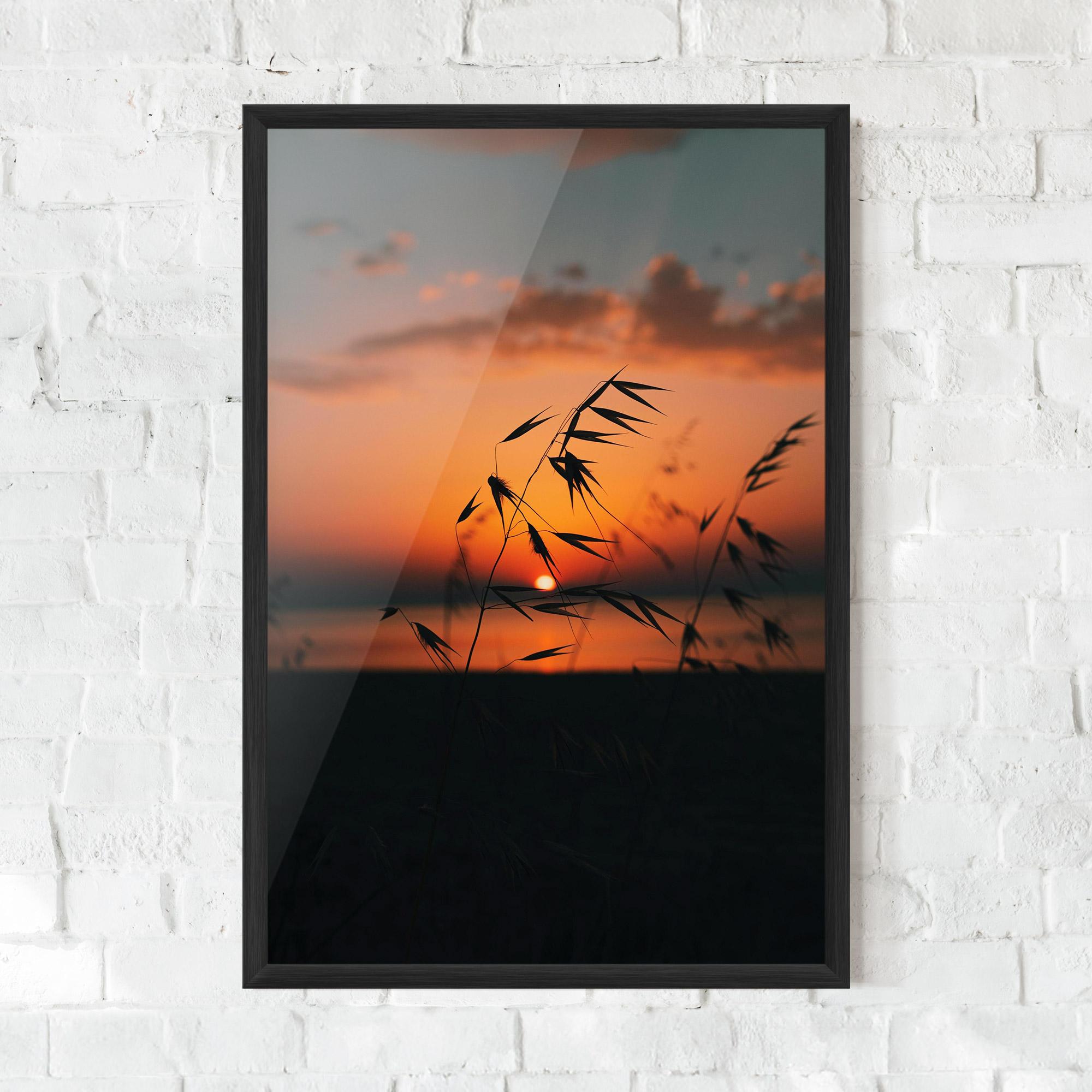Poster Înrămat Small Leaves Sunset mockup 0