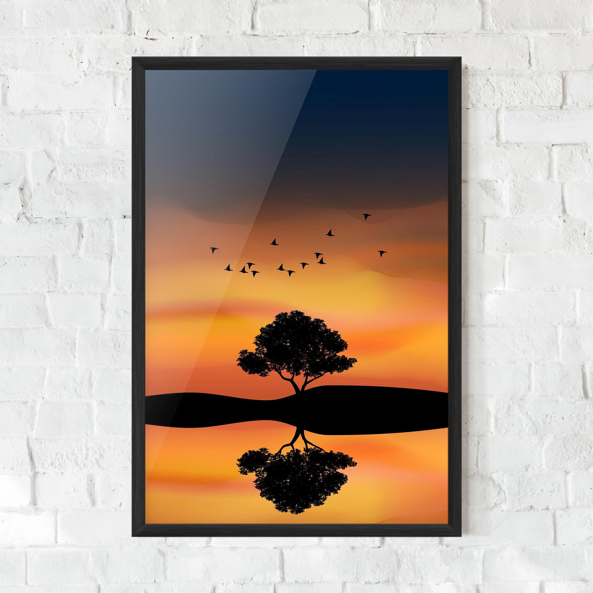 Poster Înrămat Sundown Reflection mockup 0