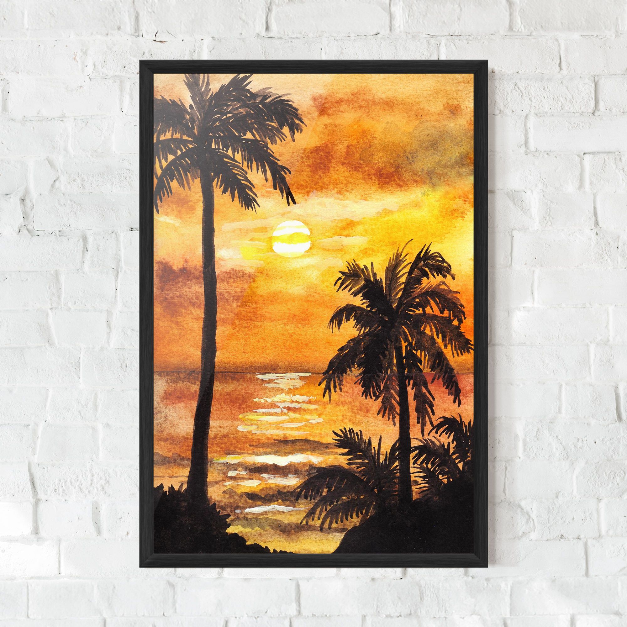 Watercolor Painting Sunrise mockup 0
