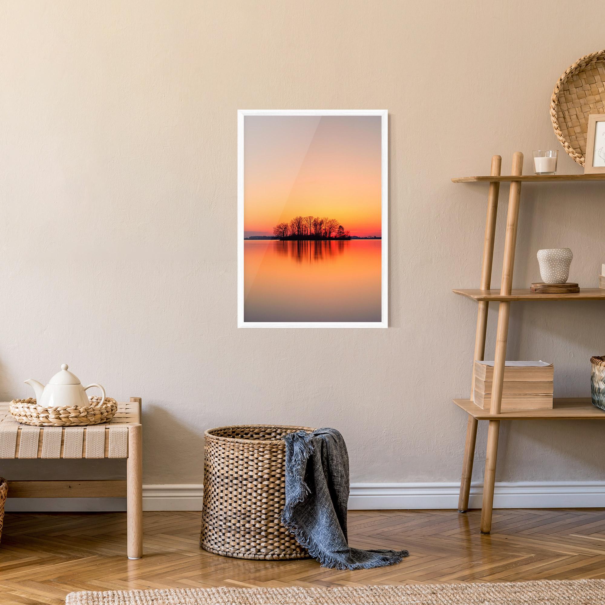 Poster Înrămat Tree Sunset Lake mockup 9