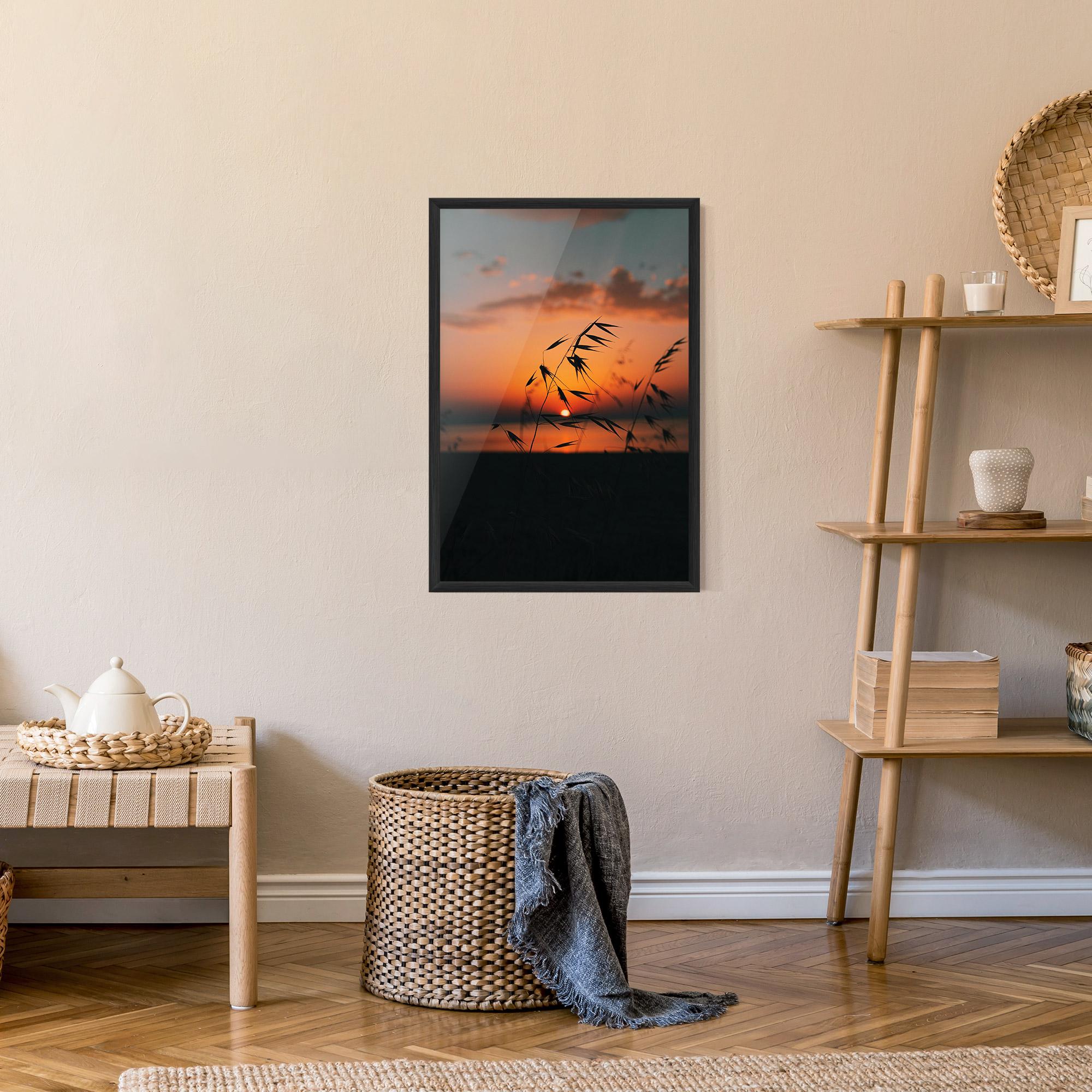 Poster Înrămat Small Leaves Sunset mockup 9