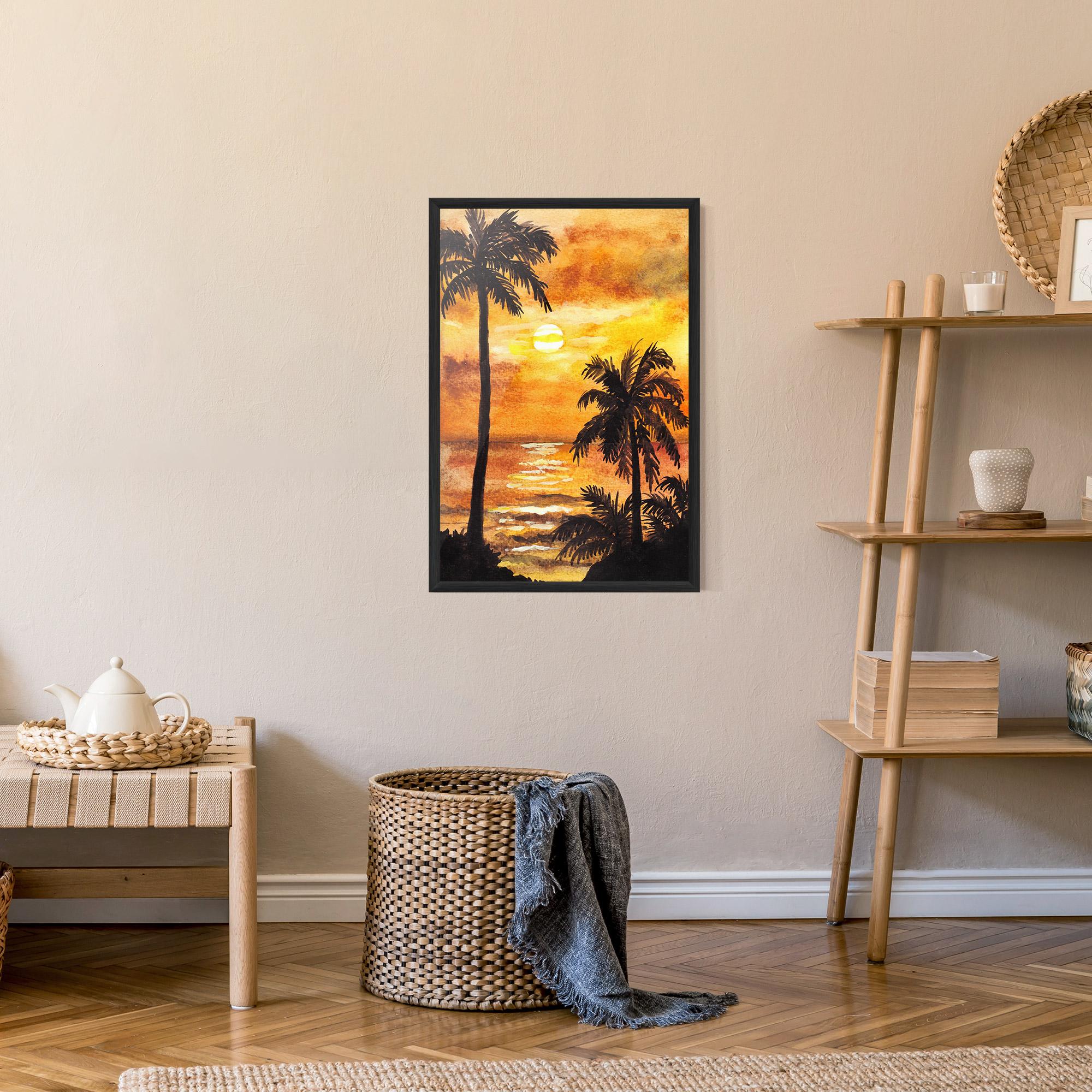 Poster Înrămat Watercolor Painting Sunrise mockup 9