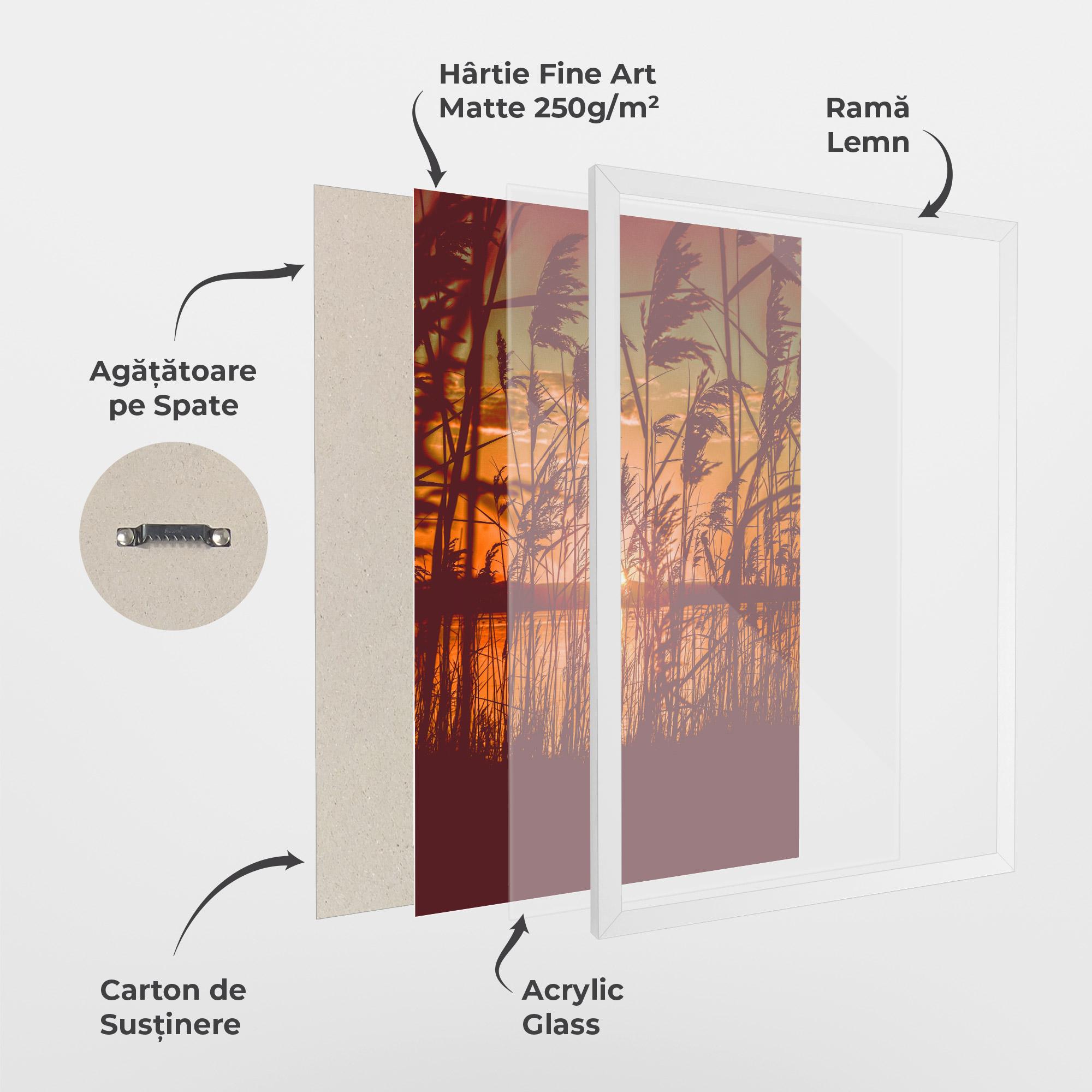 Poster Înrămat Red Sunset Lake mockup 1