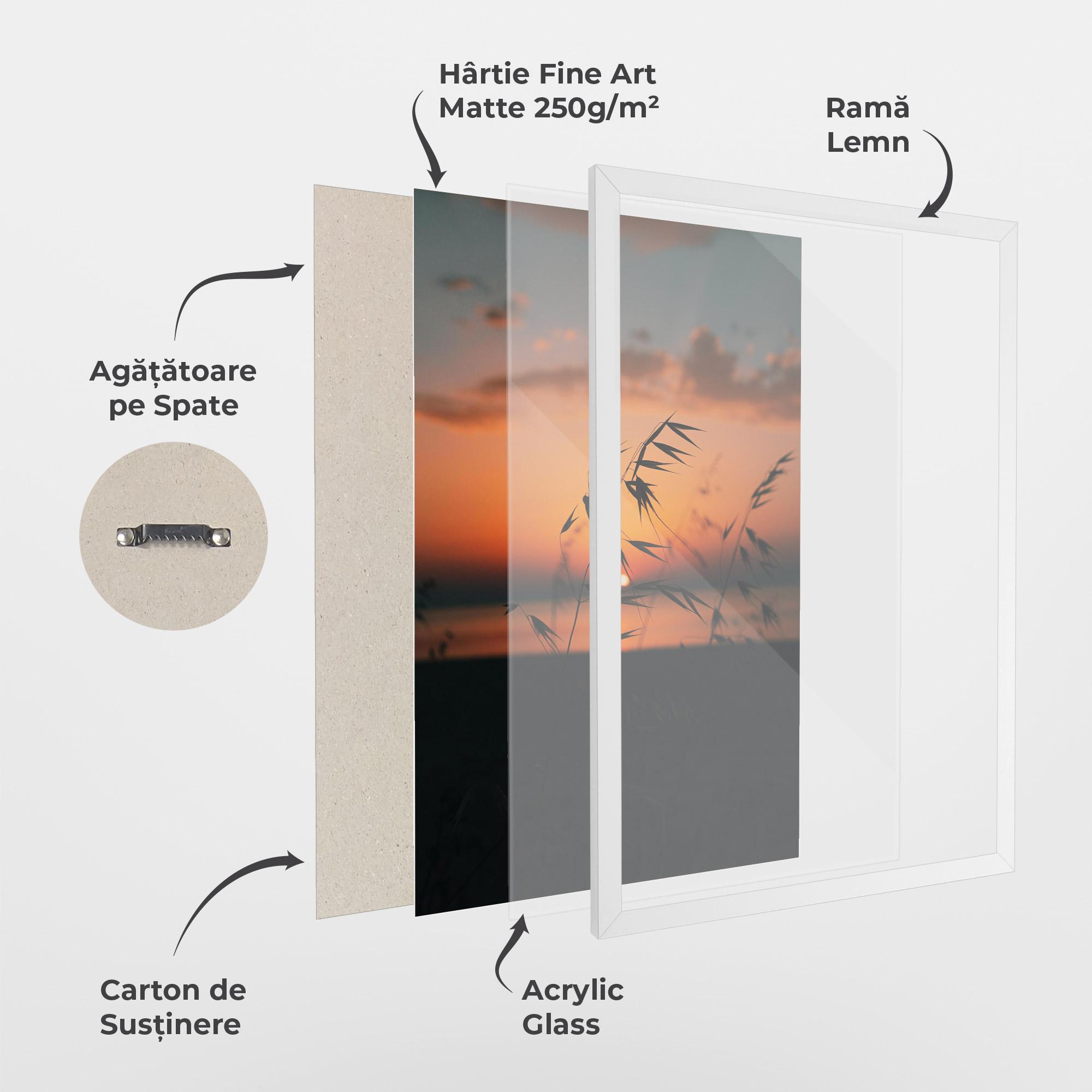 Poster Înrămat Small Leaves Sunset mockup 1