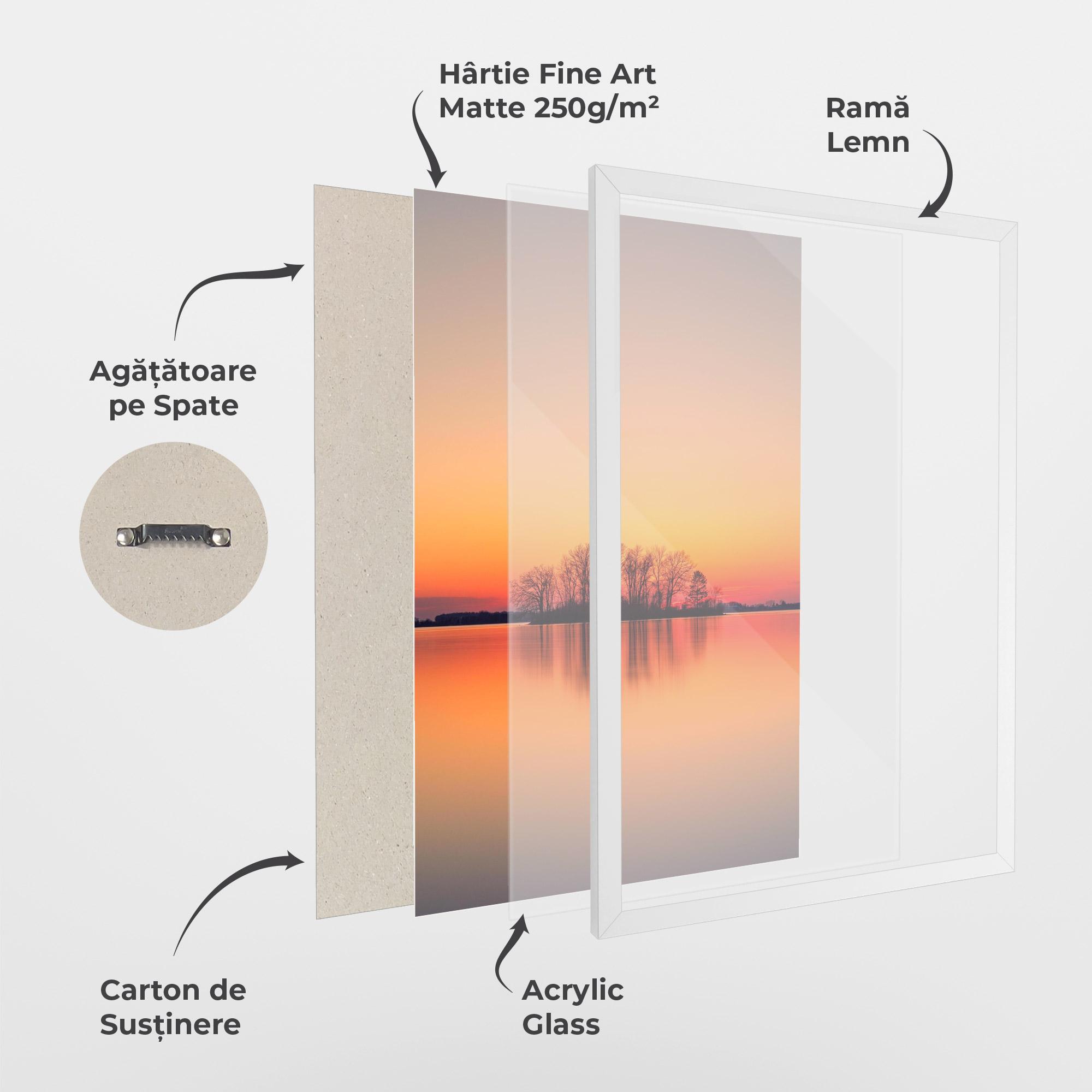 Poster Înrămat Tree Sunset Lake mockup 1
