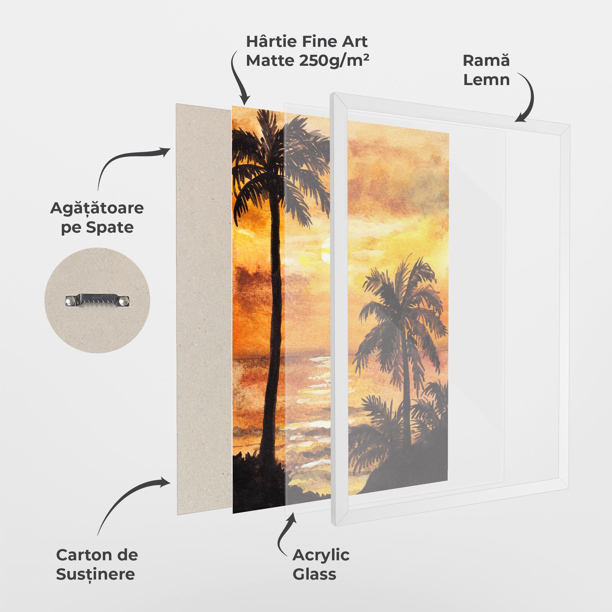 Poster Înrămat Watercolor Painting Sunrise mockup 1