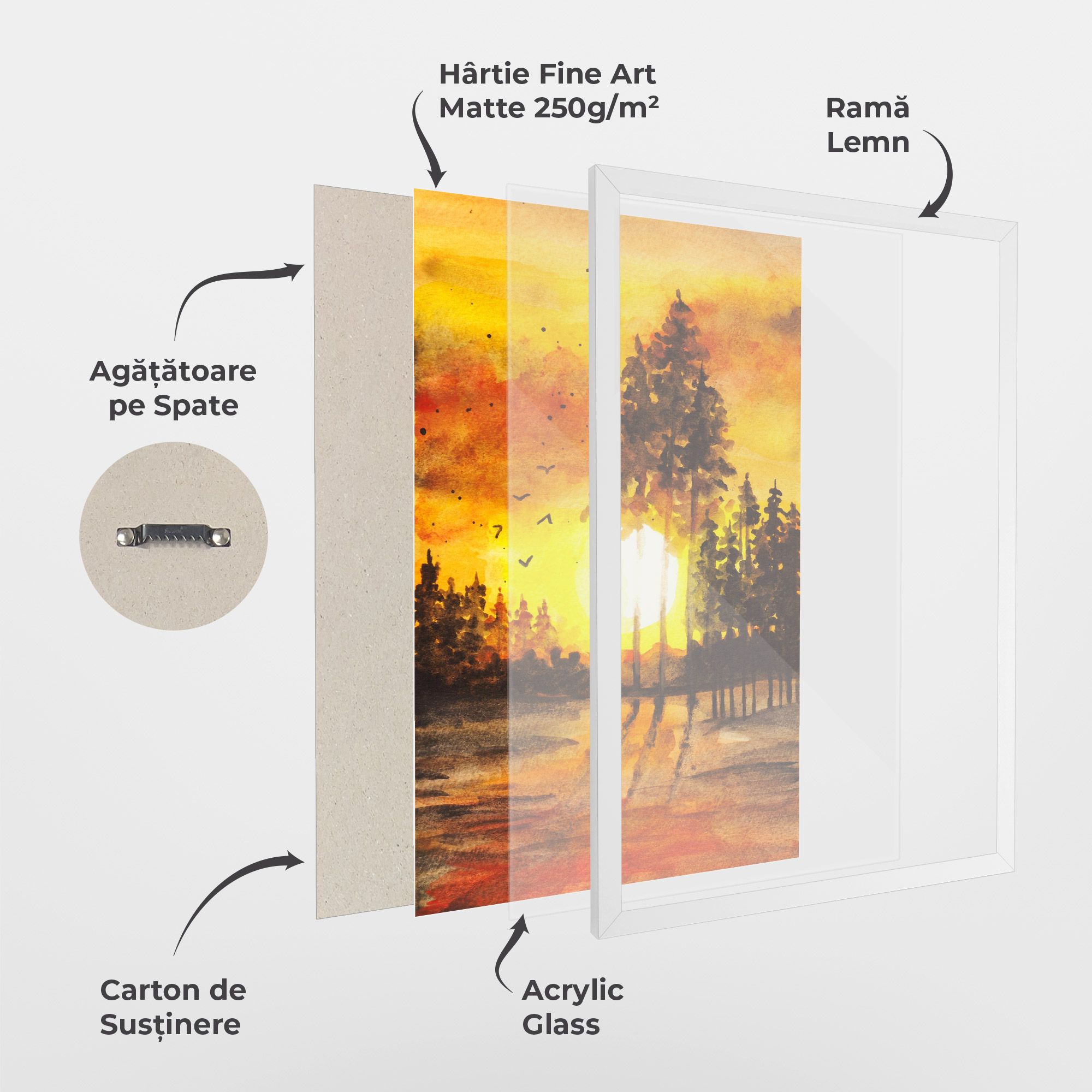 Watercolor Sunset Painting mockup 1