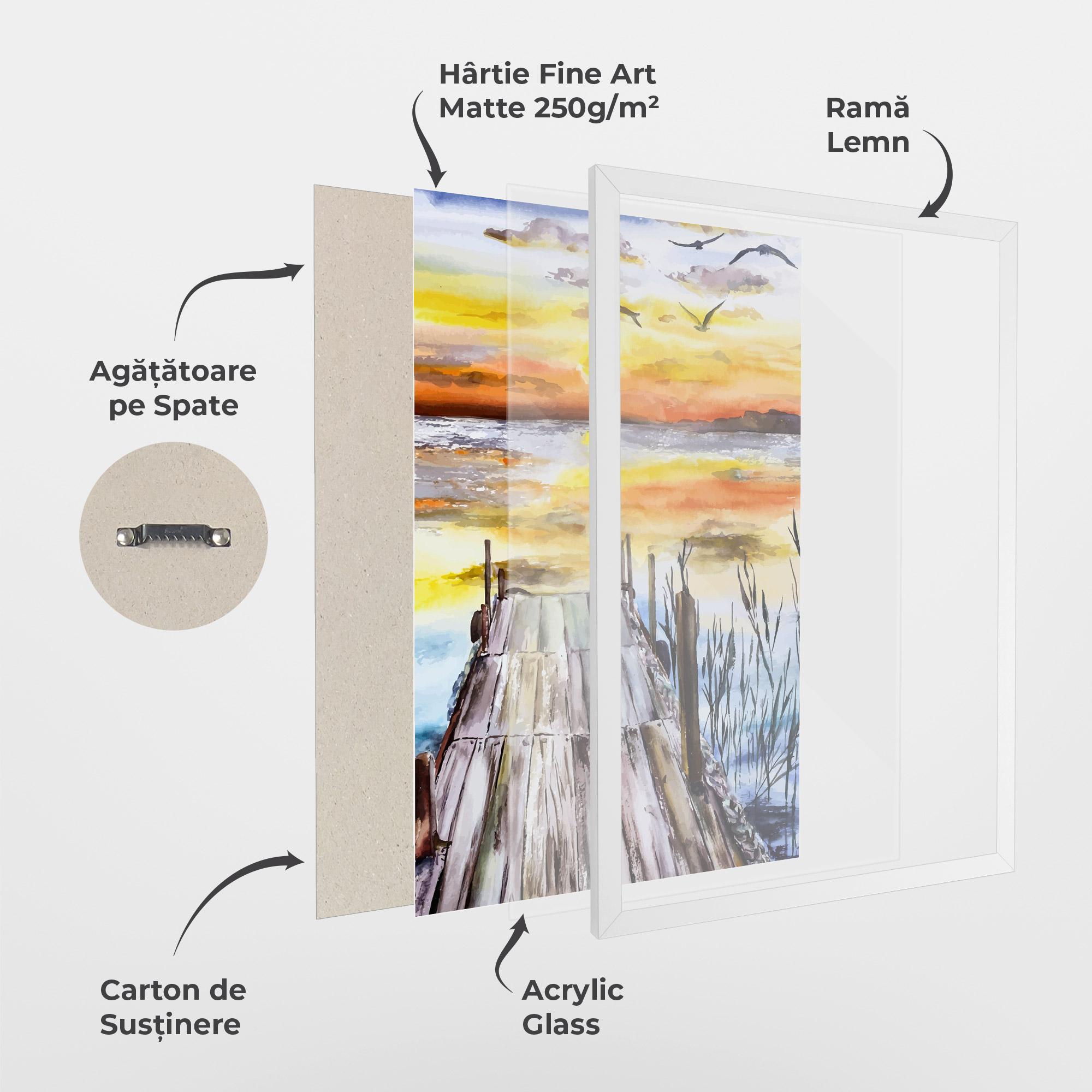 Poster Înrămat Watercolor Sunset mockup 1