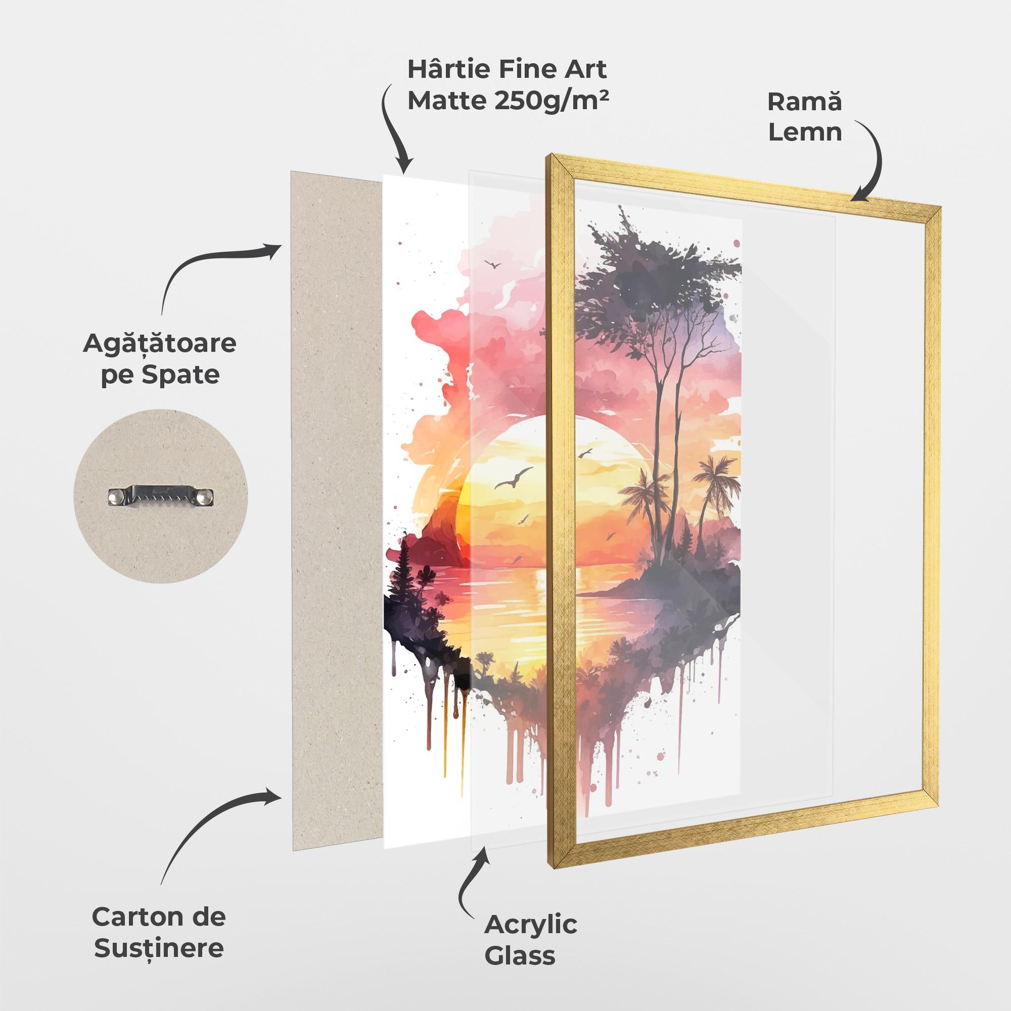 Poster Înrămat Purple Sunset Art mockup 1