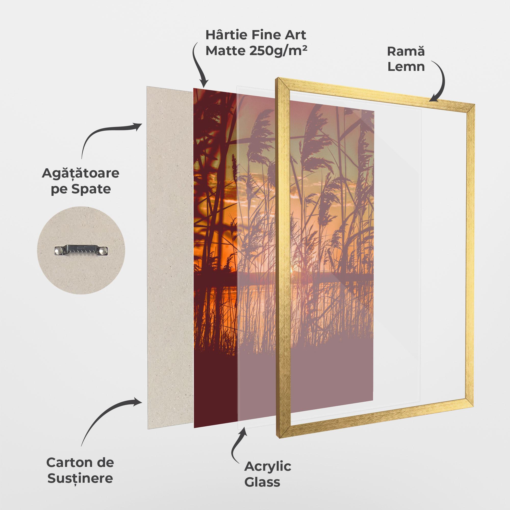 Poster Înrămat Red Sunset Lake mockup 1