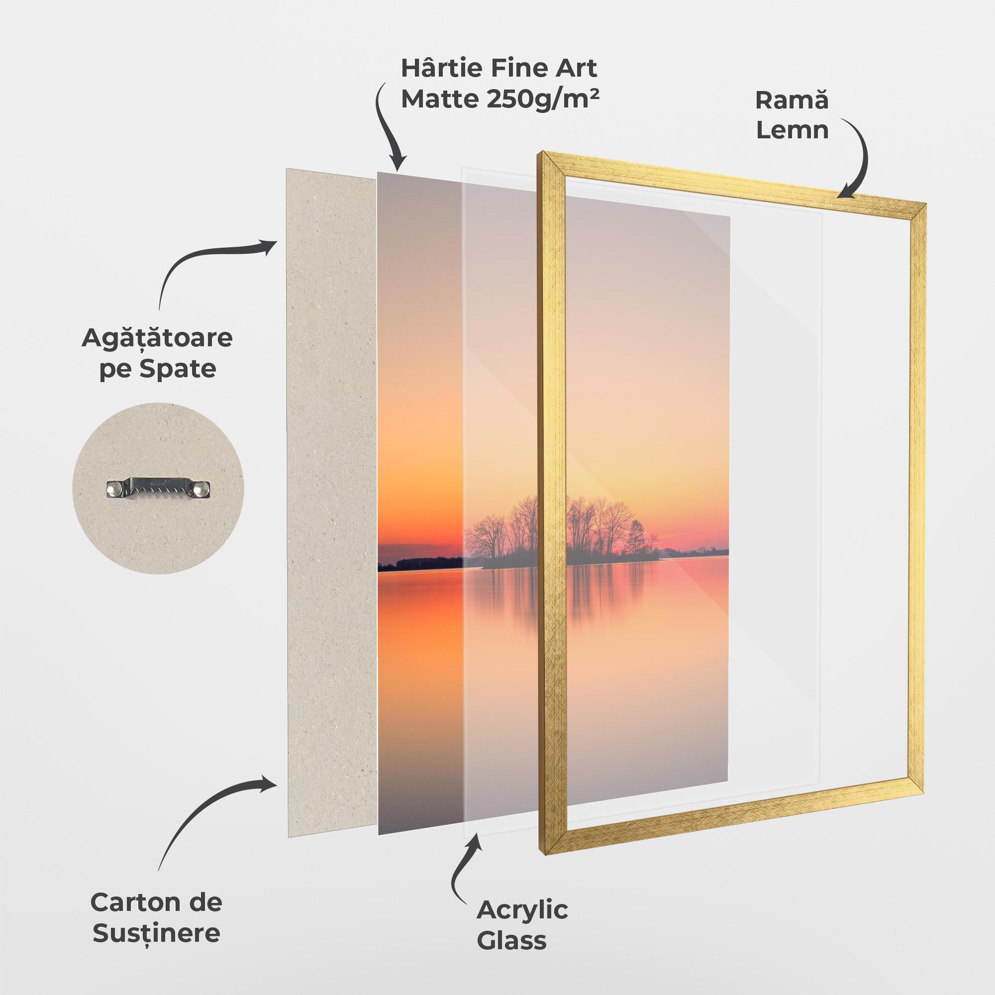 Poster Înrămat Tree Sunset Lake mockup 1