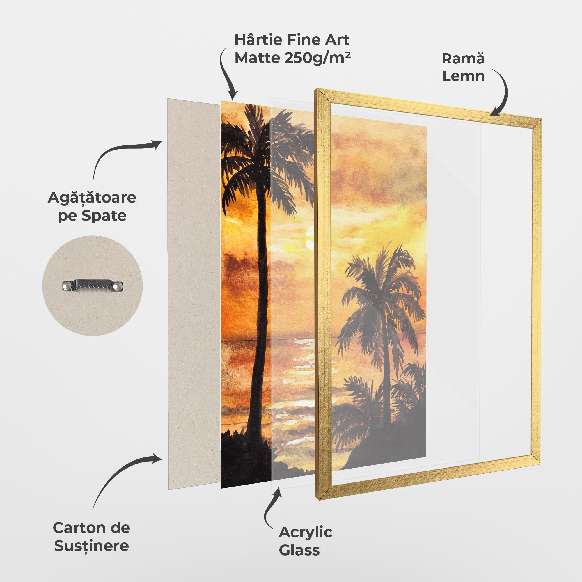 Poster Înrămat Watercolor Painting Sunrise mockup 1