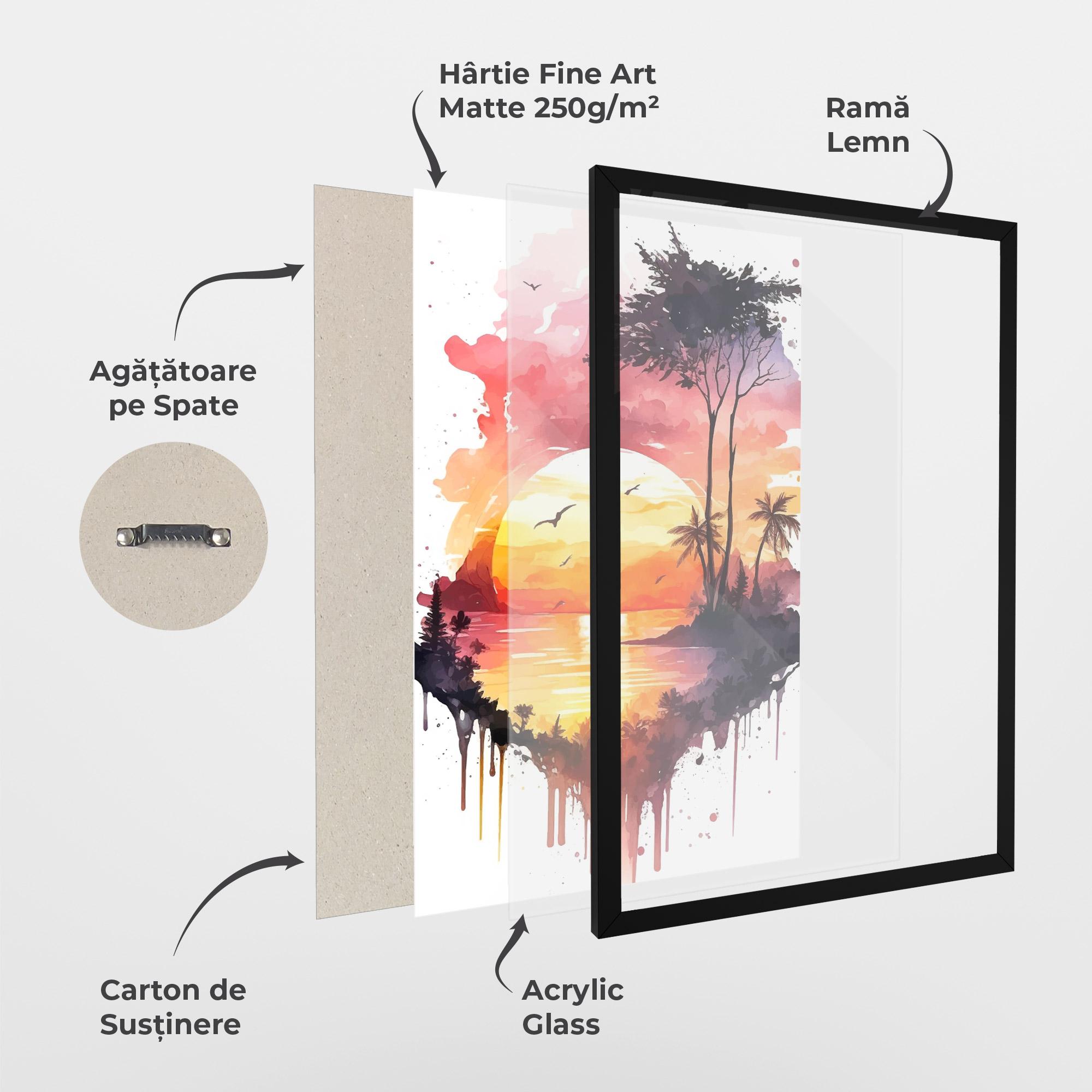 Poster Înrămat Purple Sunset Art mockup 1