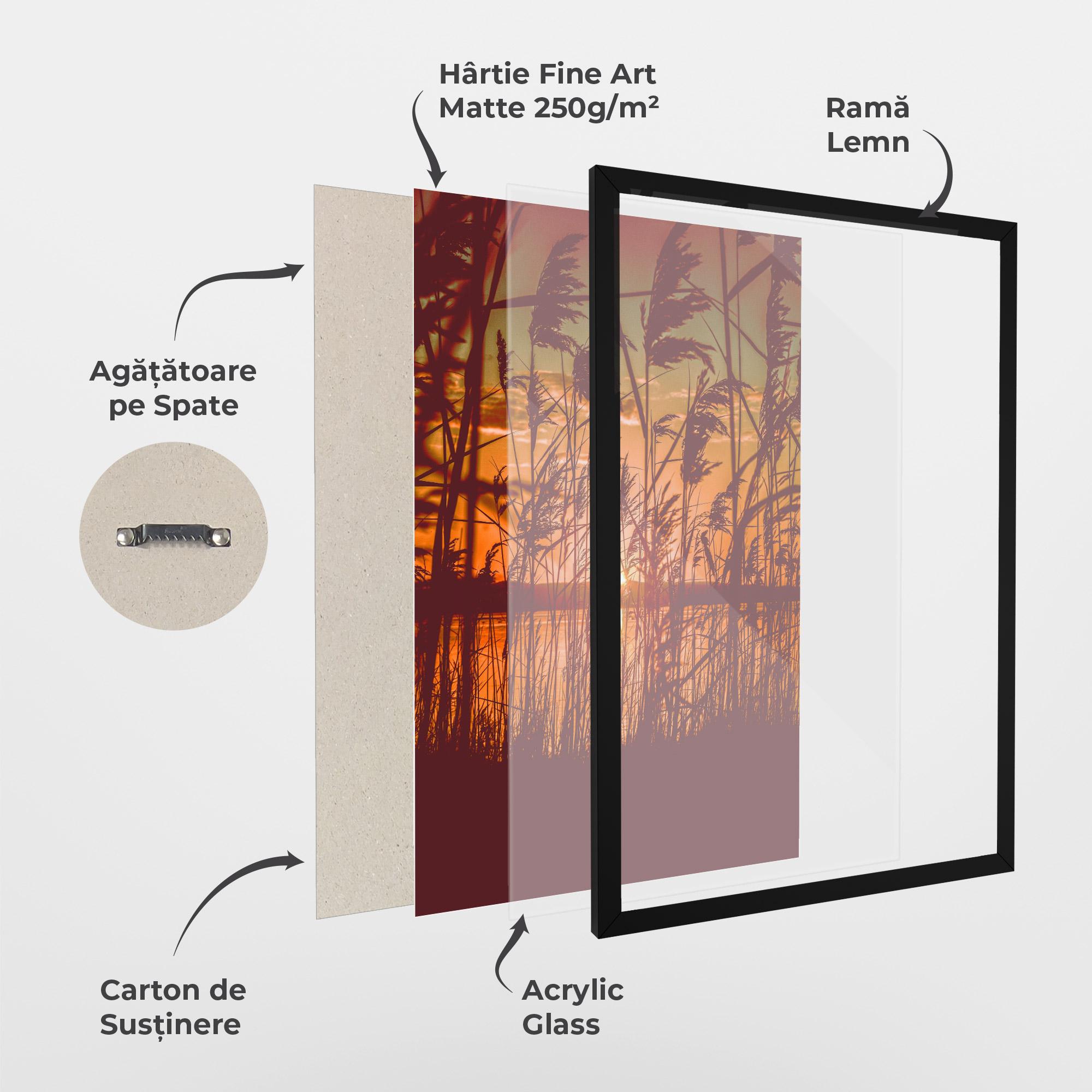 Poster Înrămat Red Sunset Lake mockup 1