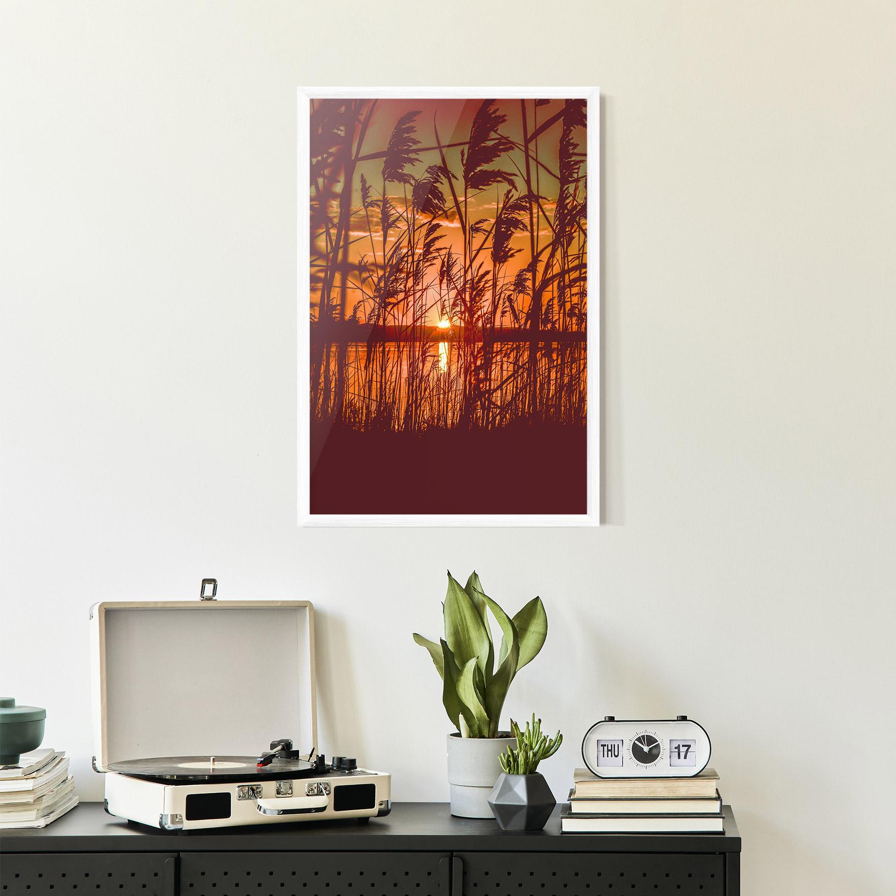 Poster Înrămat Red Sunset Lake mockup 2