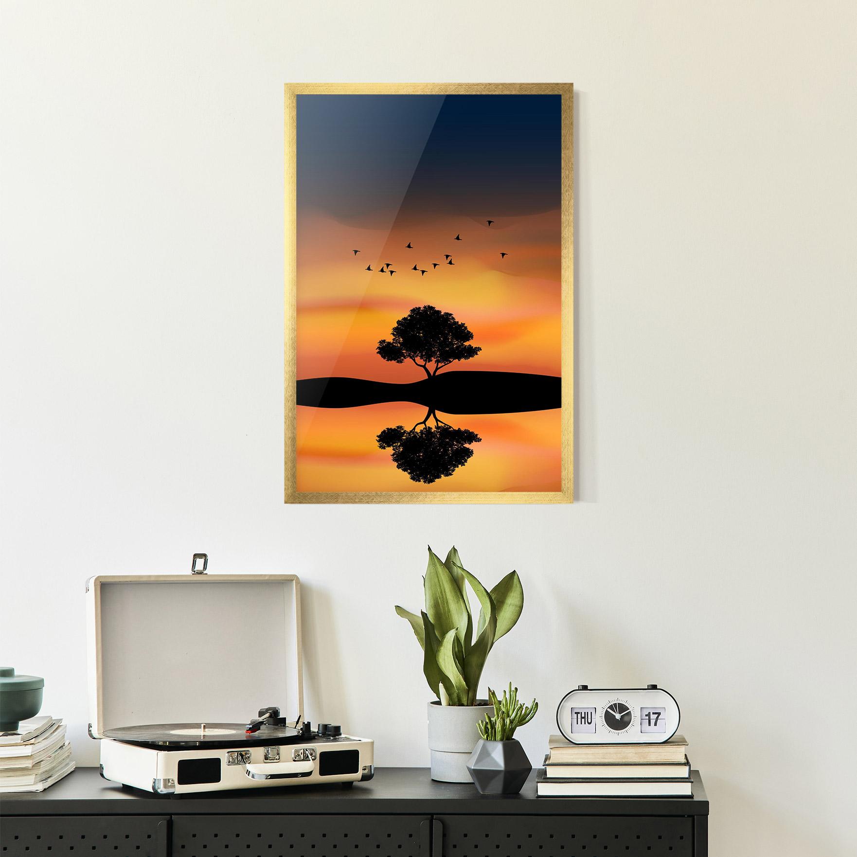 Poster Înrămat Sundown Reflection mockup 2
