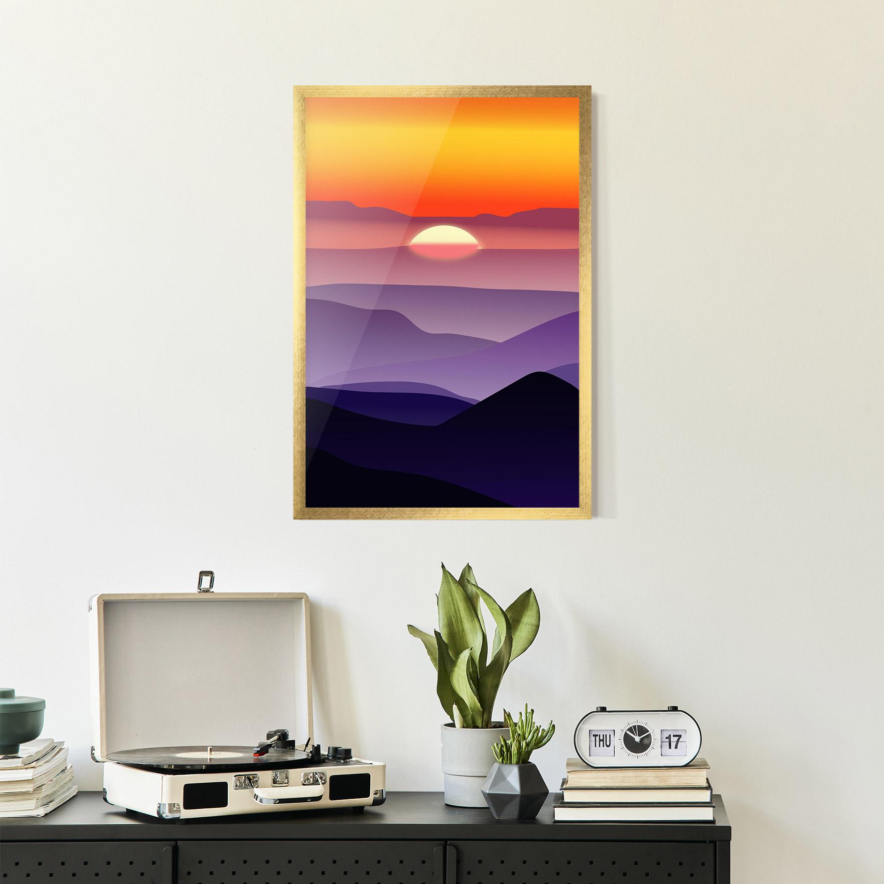 Poster Înrămat Sunset Purple mockup 2