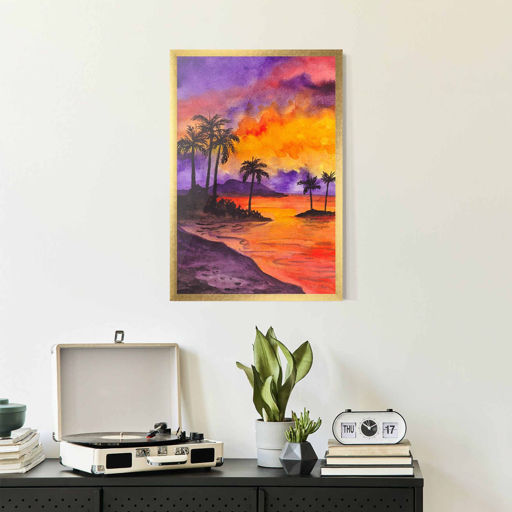 Sunset Watercolor Painting mockup 2
