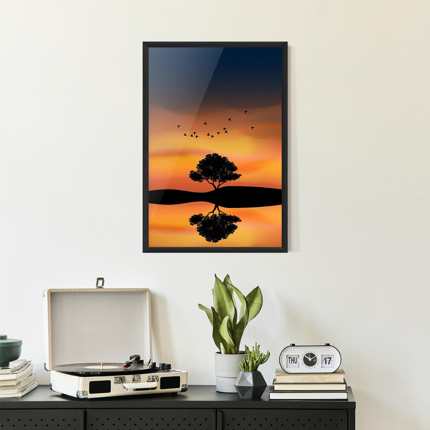 Poster Înrămat Sundown Reflection mockup 2