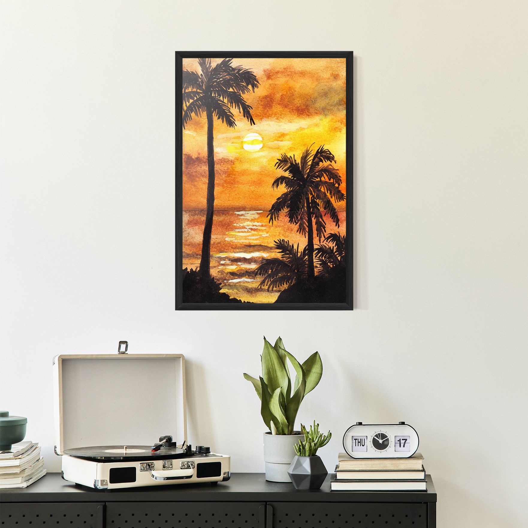Watercolor Painting Sunrise mockup 2