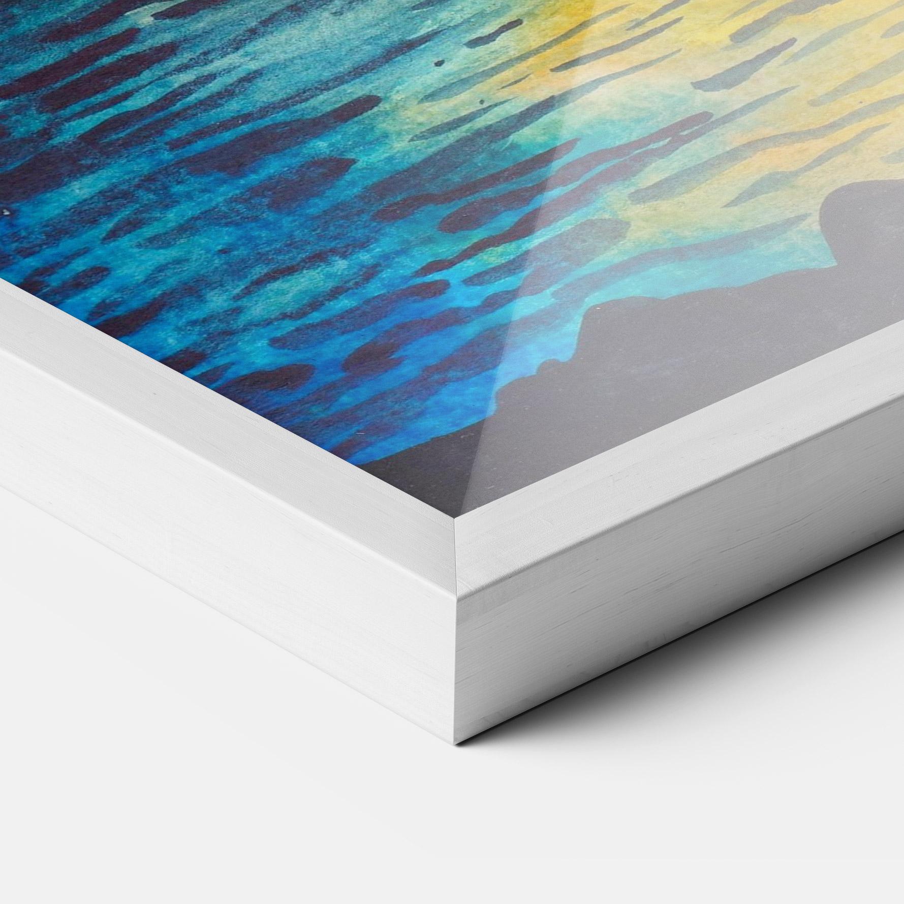 Poster Înrămat Sunset Landscape Watercolor mockup 3