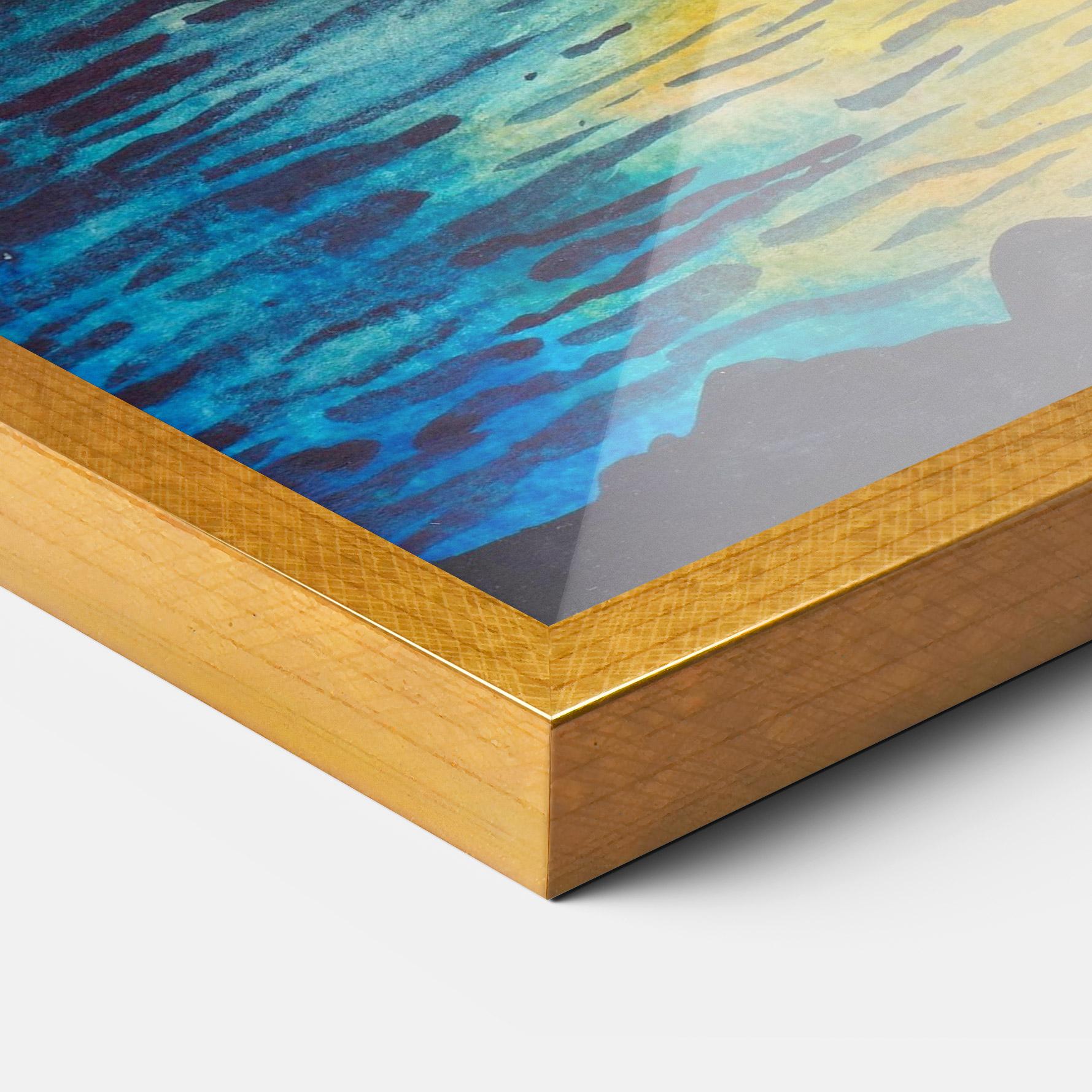 Poster Înrămat Sunset Landscape Watercolor mockup 3