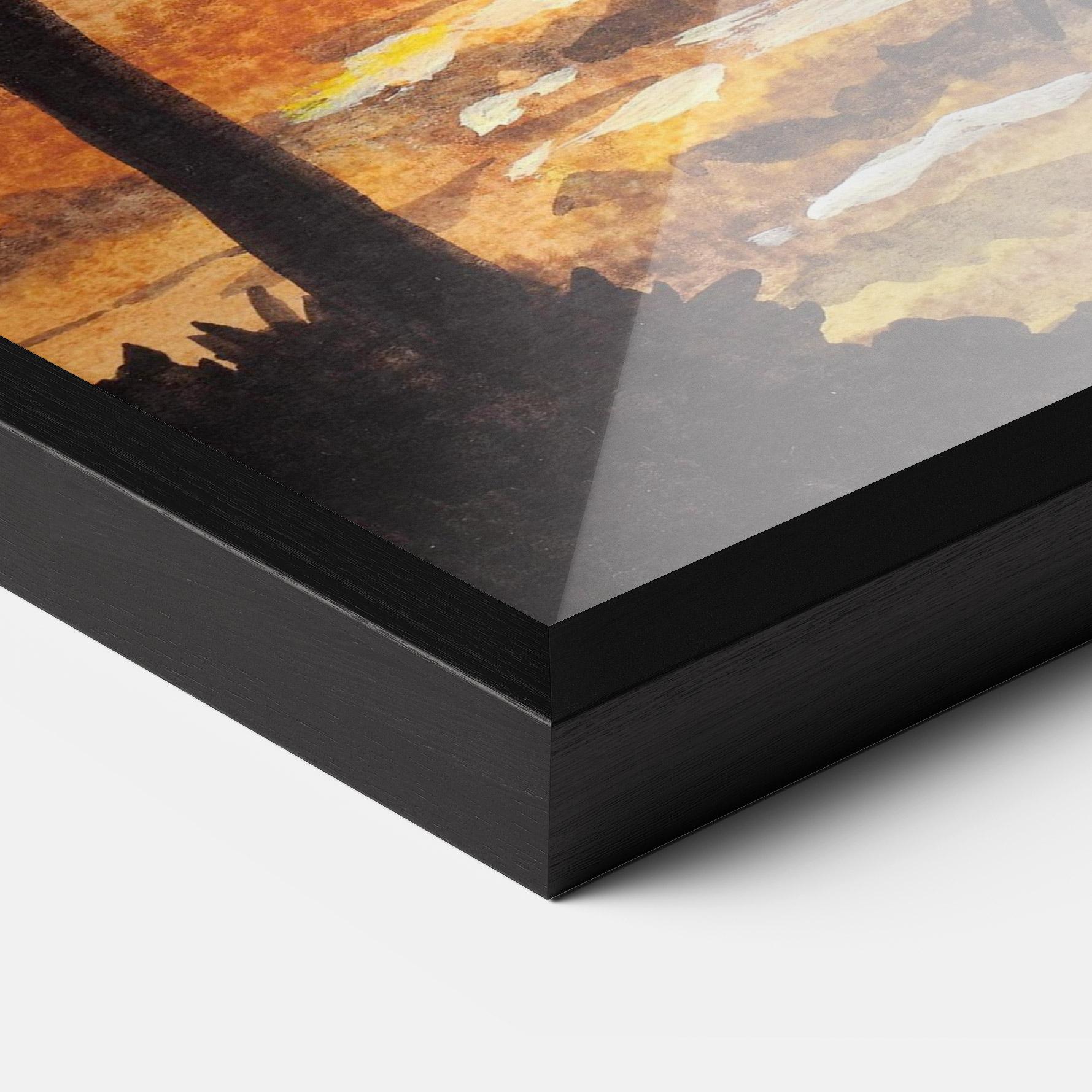 Poster Înrămat Watercolor Painting Sunrise mockup 3