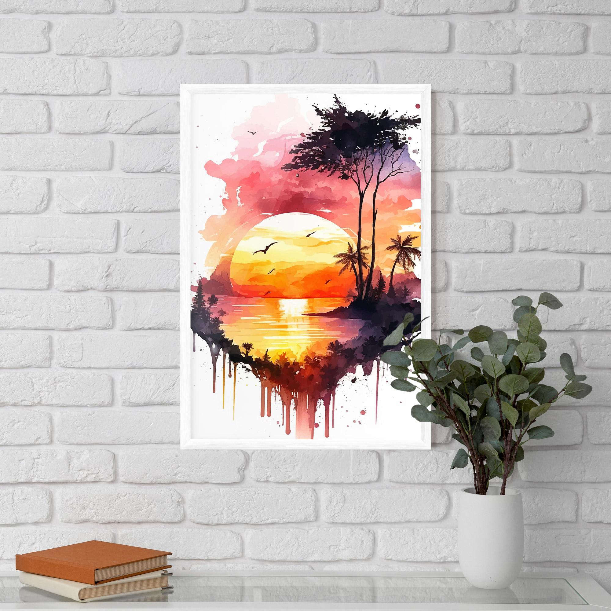 Poster Înrămat Purple Sunset Art mockup 5