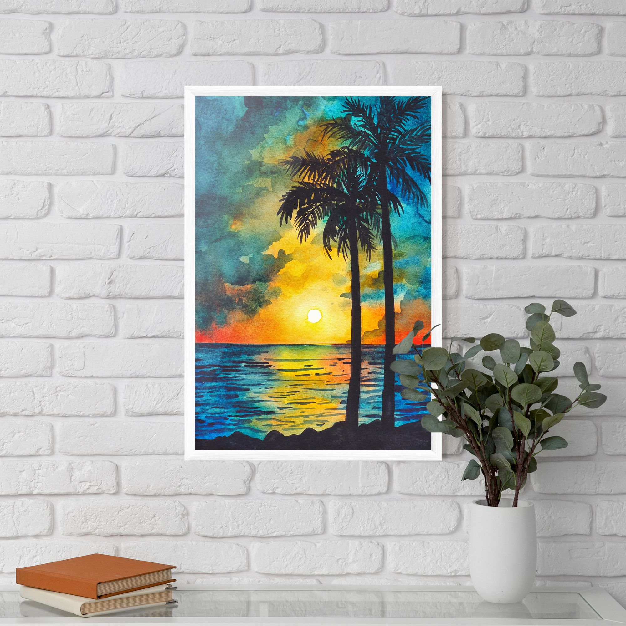 Sunset Landscape Watercolor mockup 5