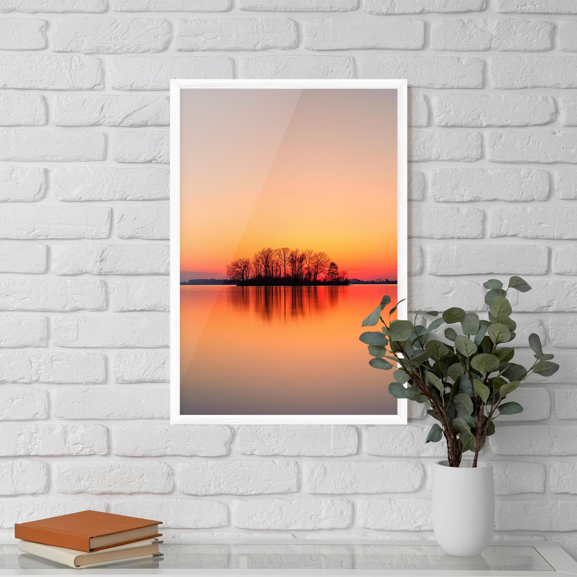 Poster Înrămat Tree Sunset Lake mockup 5