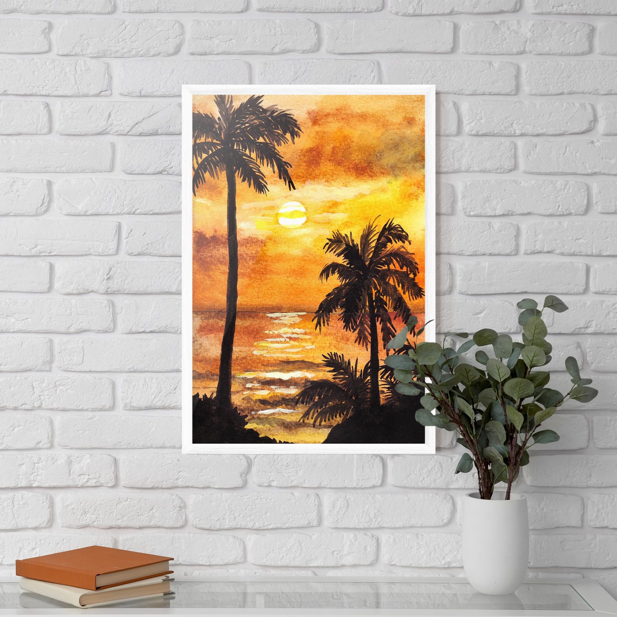 Watercolor Painting Sunrise mockup 5