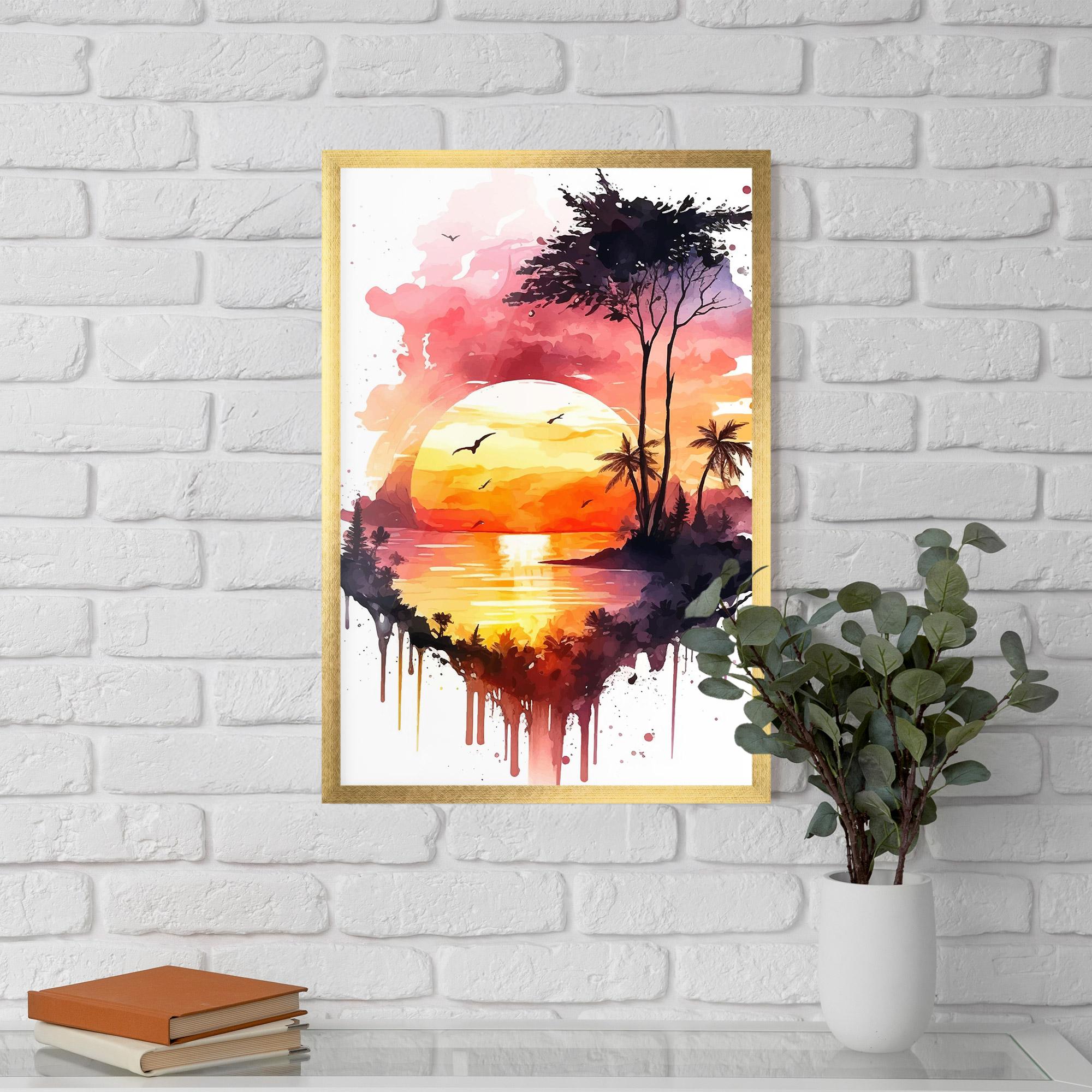 Poster Înrămat Purple Sunset Art mockup 5