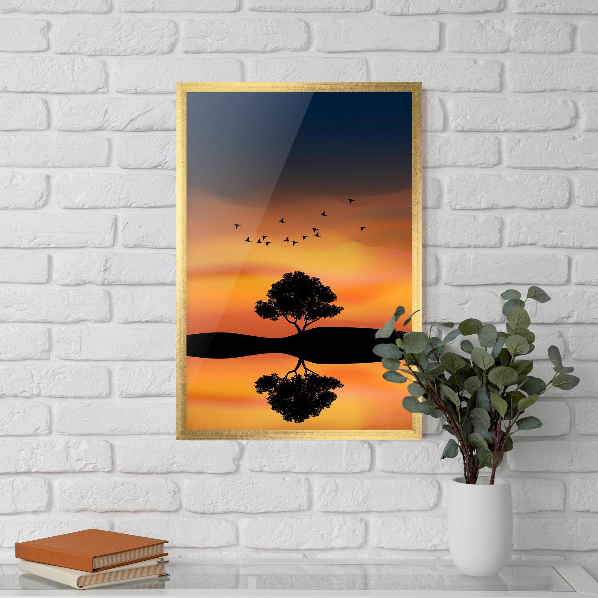 Poster Înrămat Sundown Reflection mockup 5