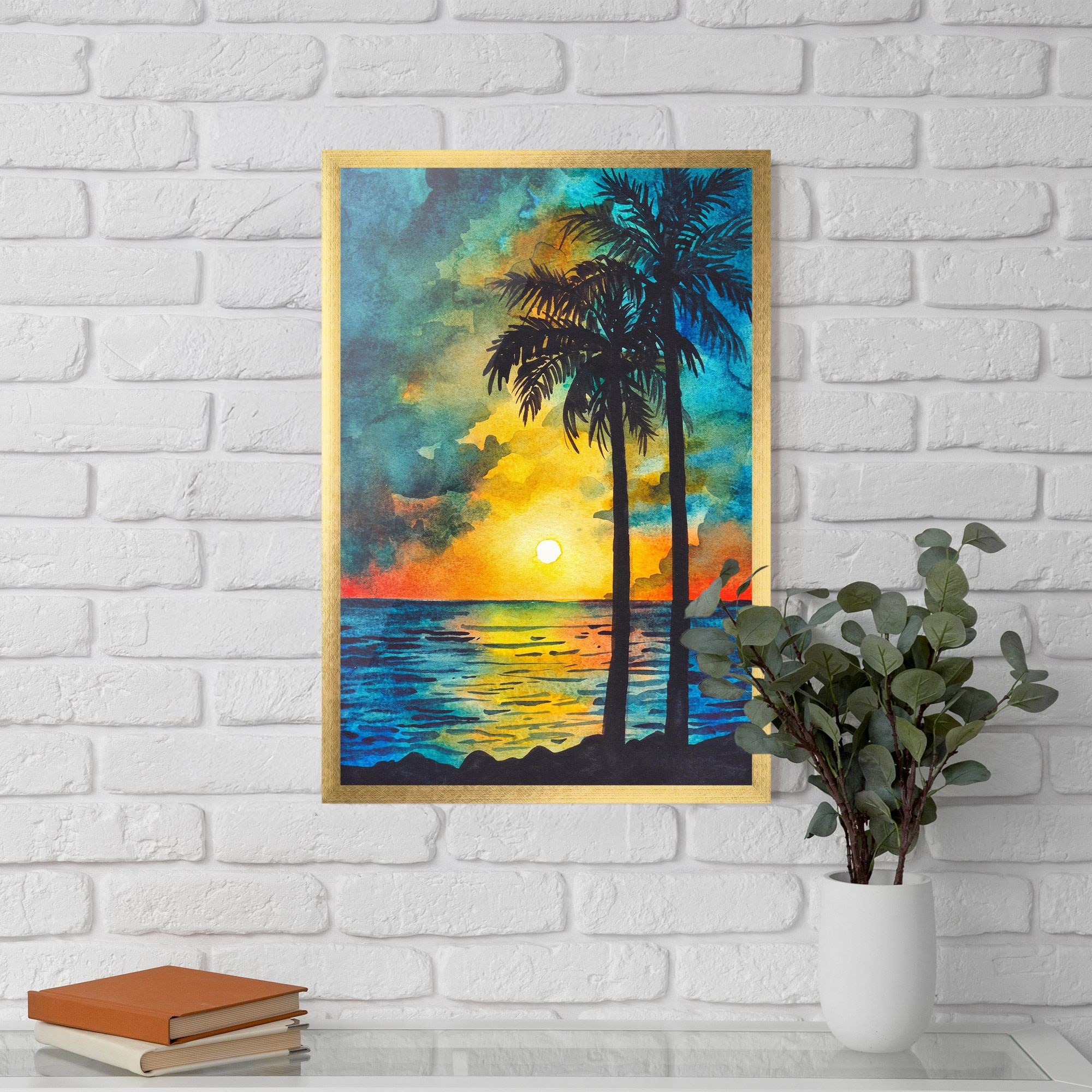Sunset Landscape Watercolor mockup 5