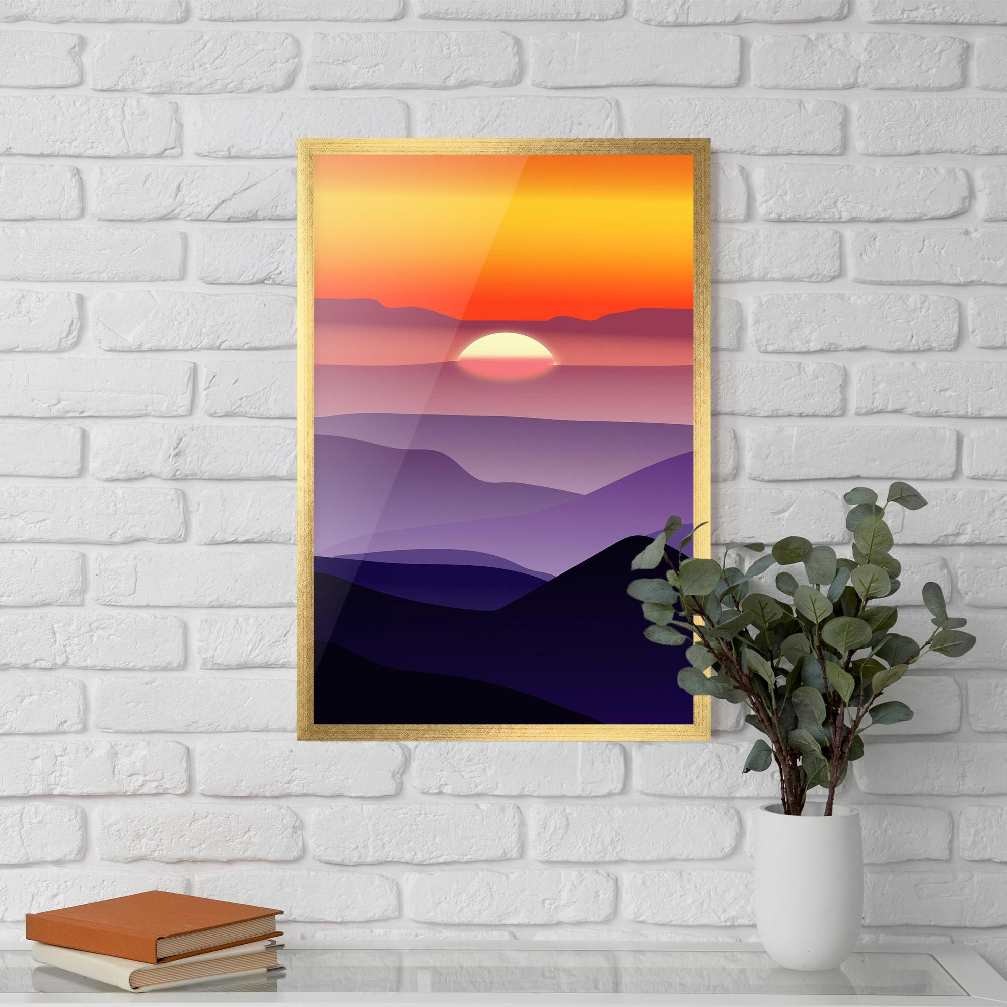 Poster Înrămat Sunset Purple mockup 5