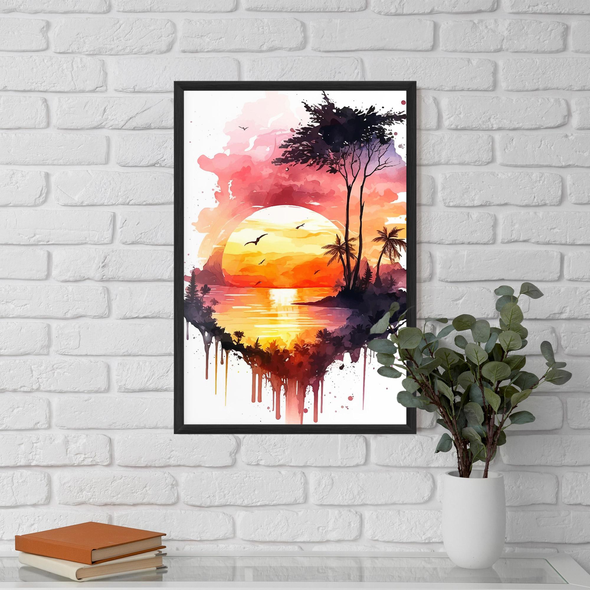 Poster Înrămat Purple Sunset Art mockup 5