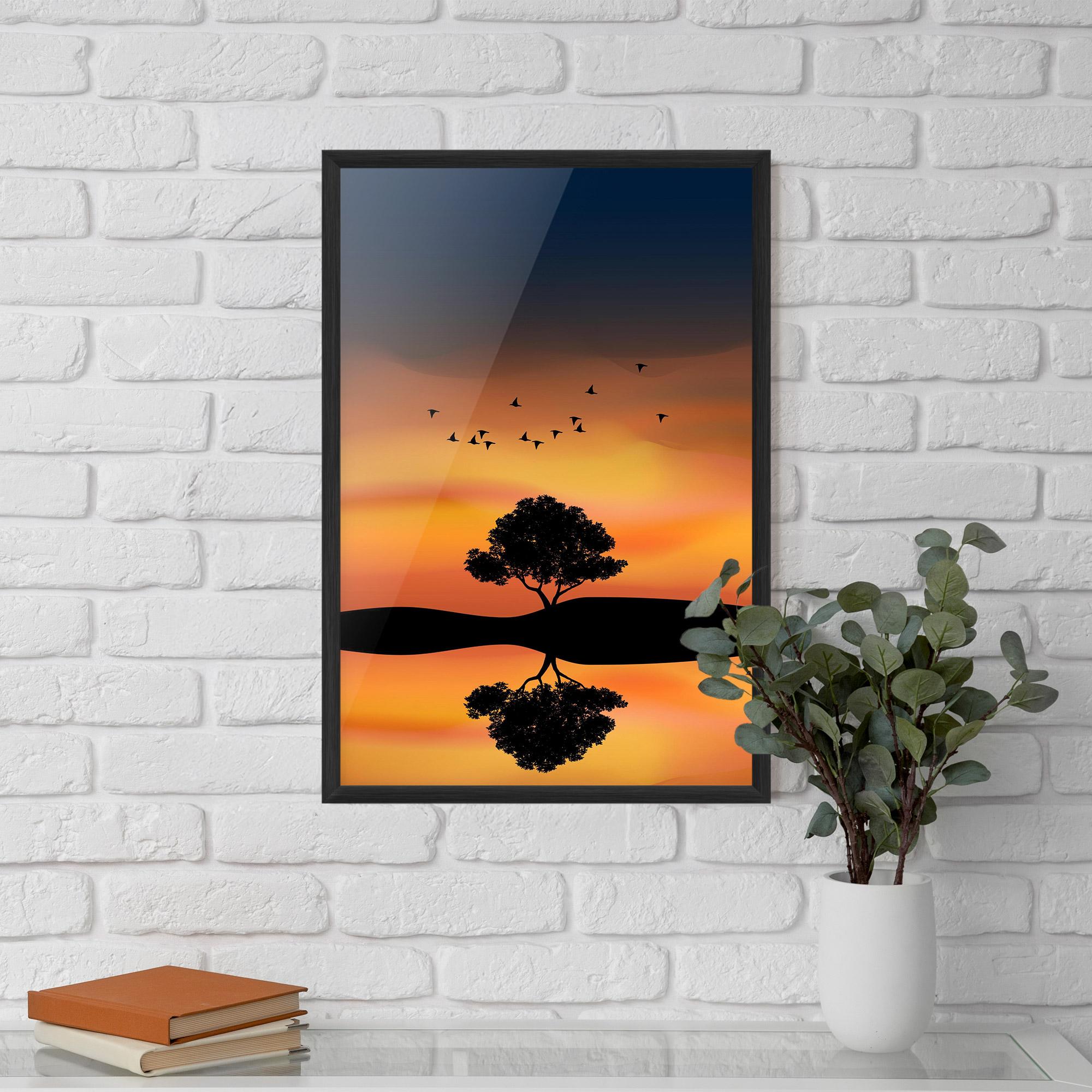 Poster Înrămat Sundown Reflection mockup 5