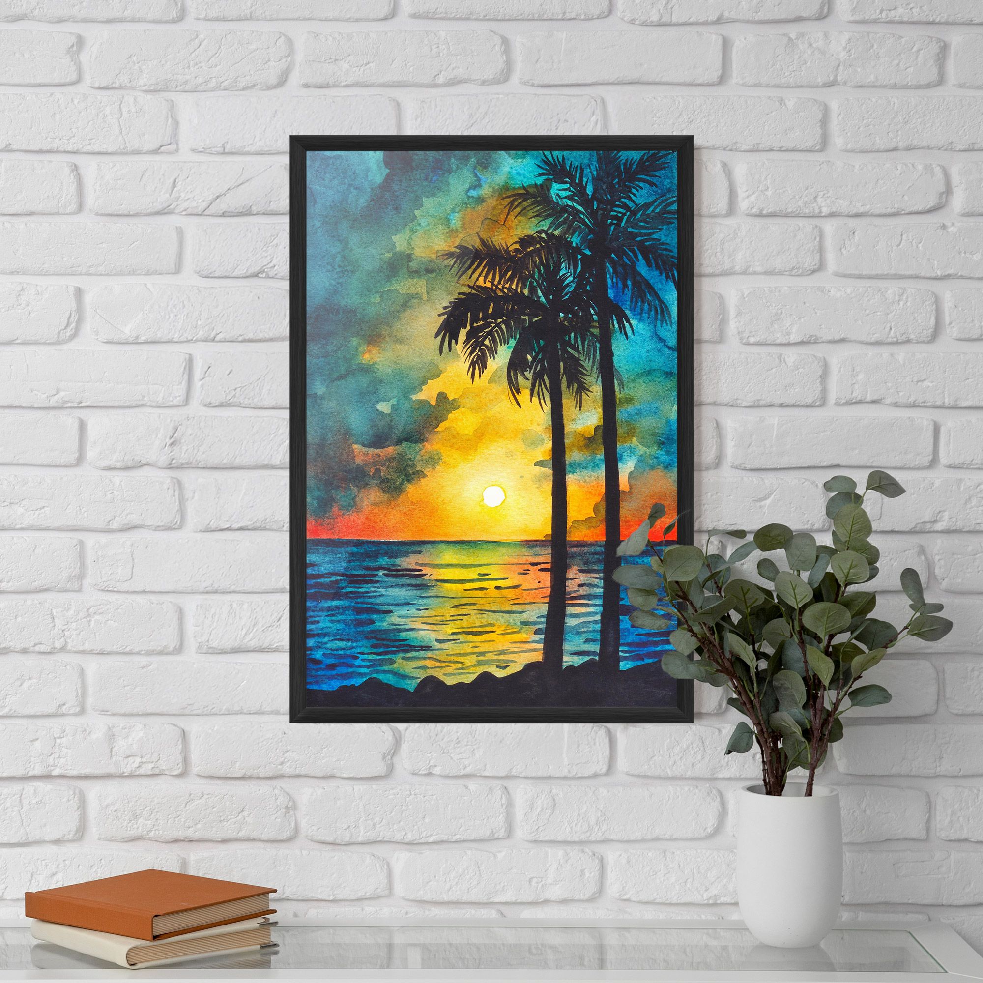Sunset Landscape Watercolor mockup 5