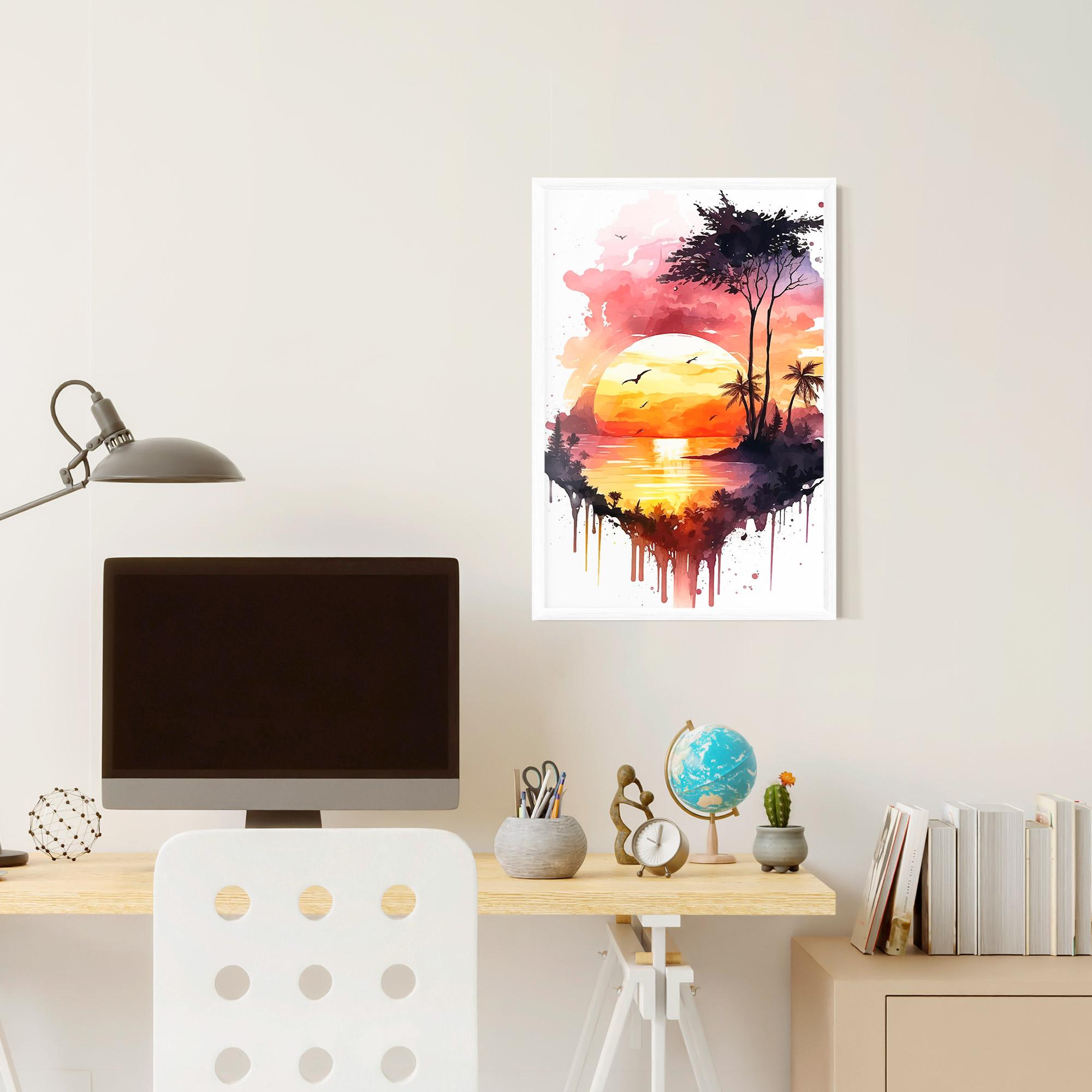 Poster Înrămat Purple Sunset Art mockup 6