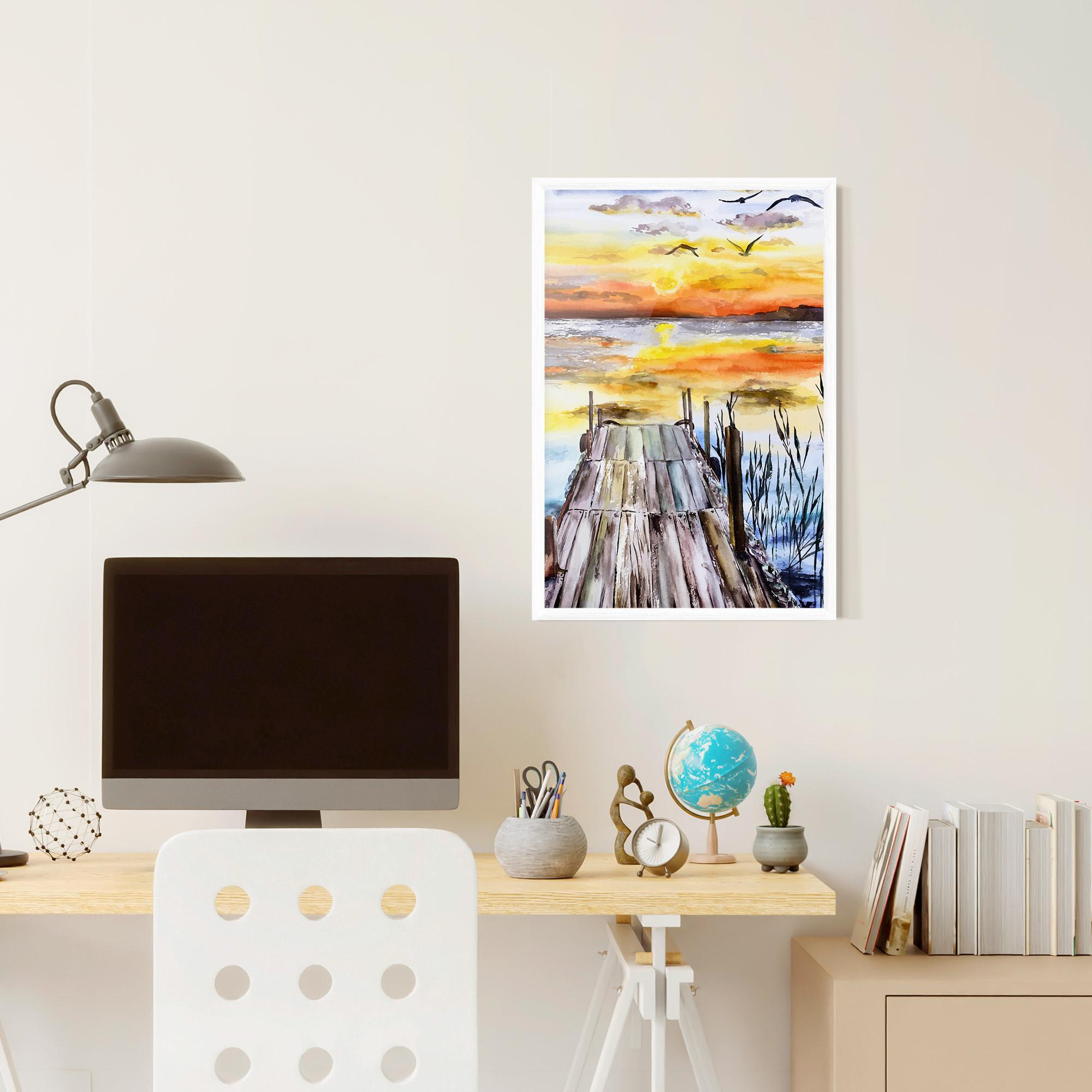 Poster Înrămat Watercolor Sunset mockup 6